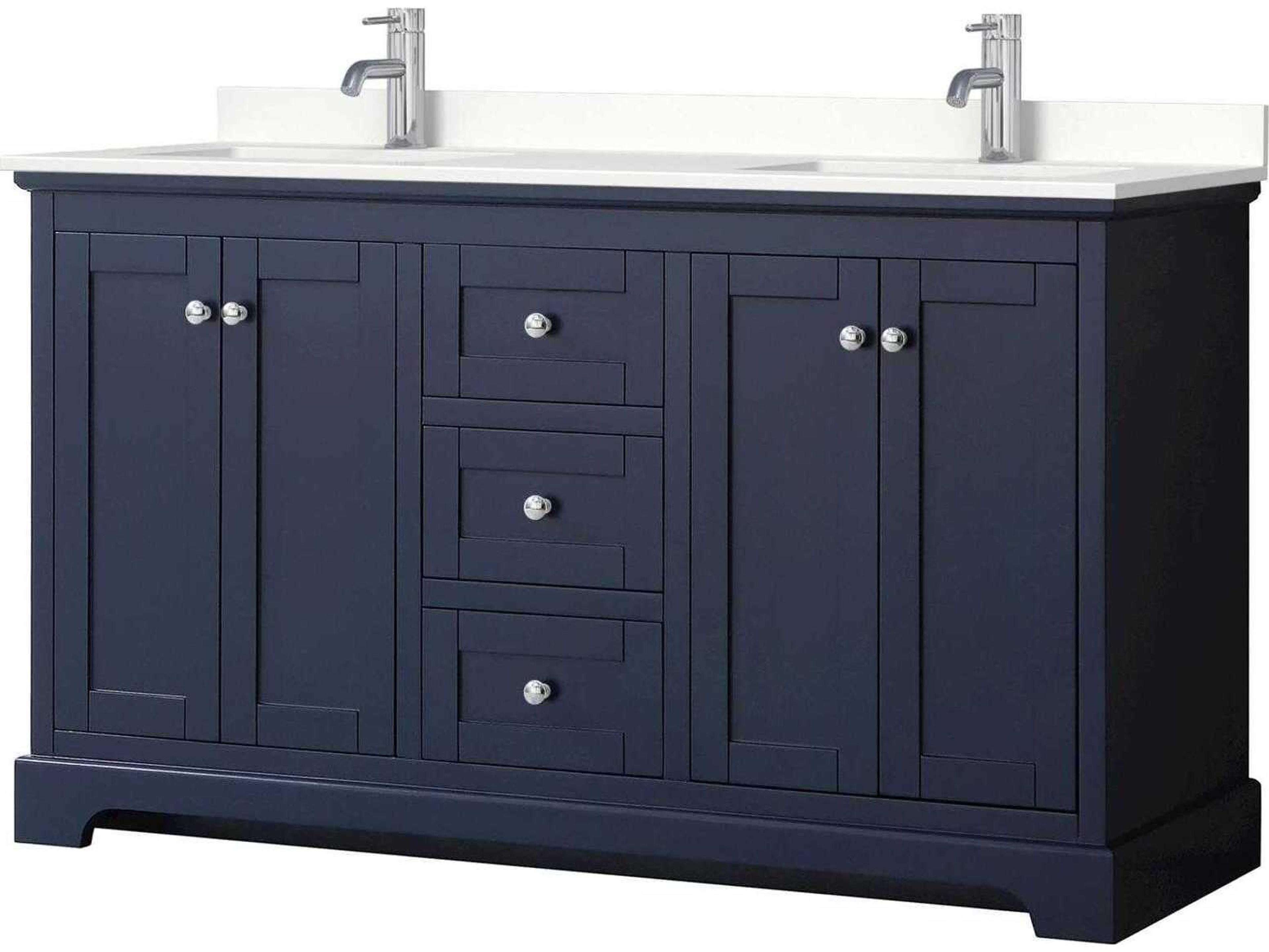 Wyndham Collection Avery 60" Dark Blue Vanity