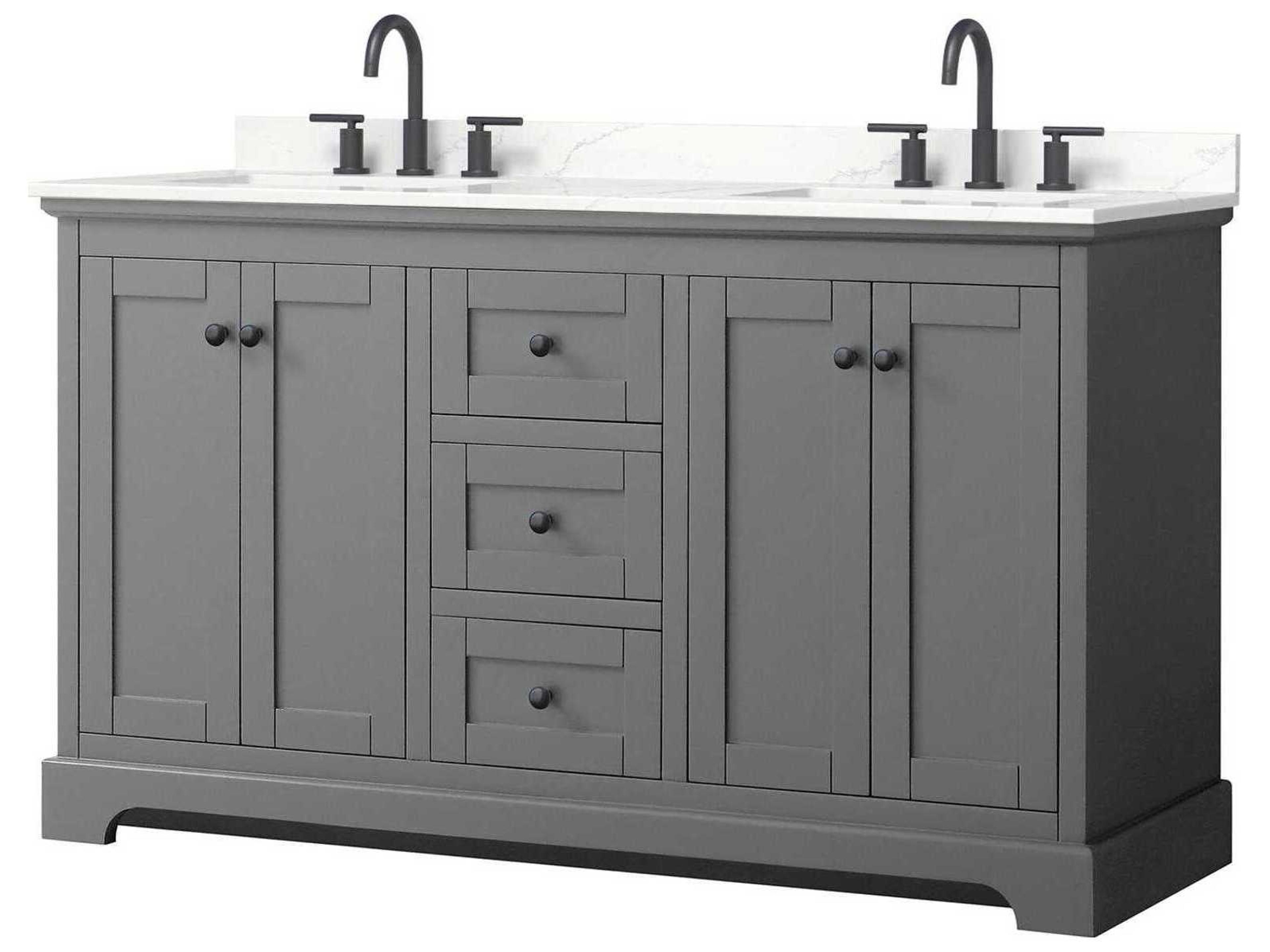 Wyndham Collection Avery 60" Dark Gray Vanity
