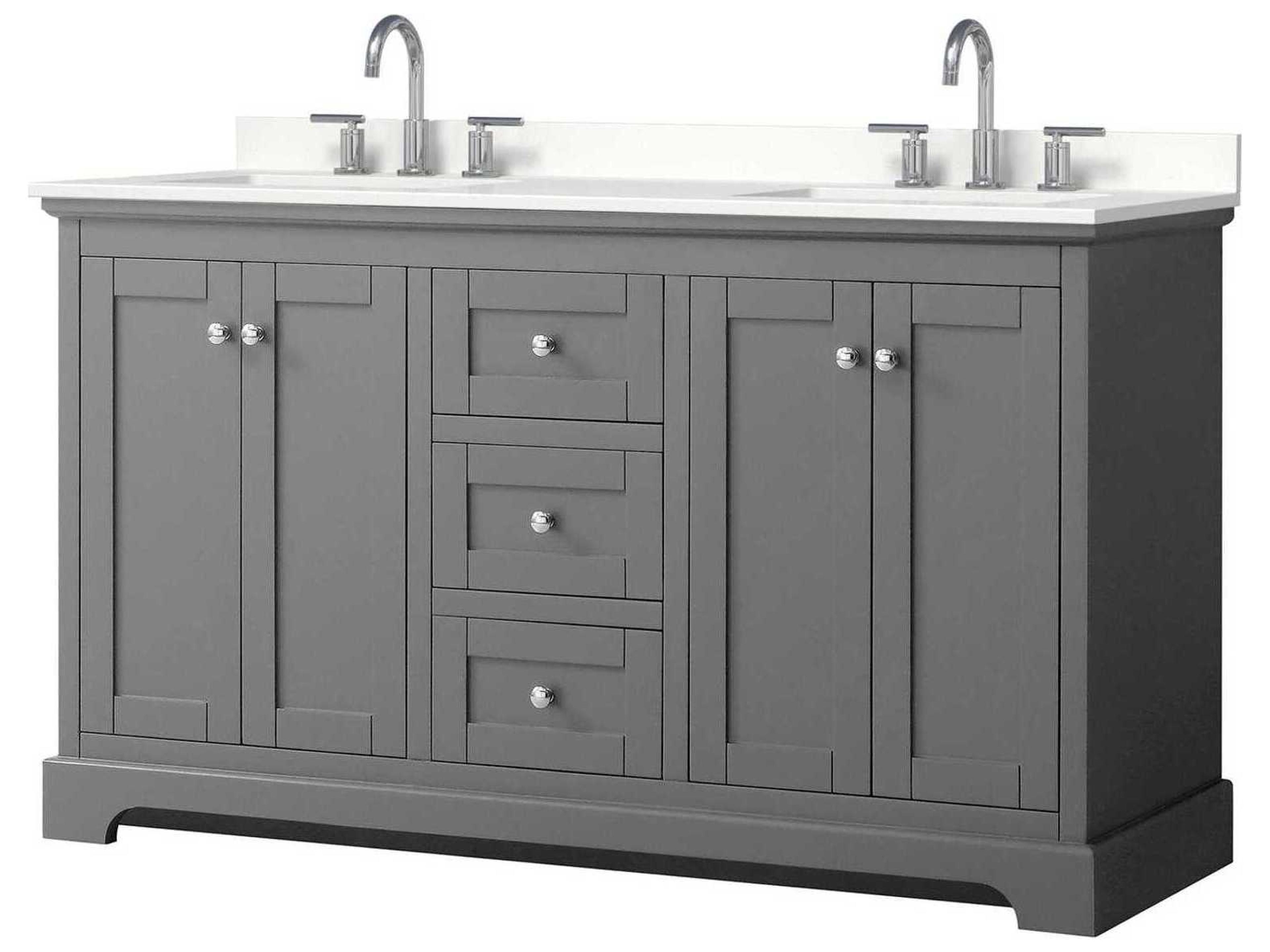 Wyndham Collection Avery 60" Dark Gray Vanity