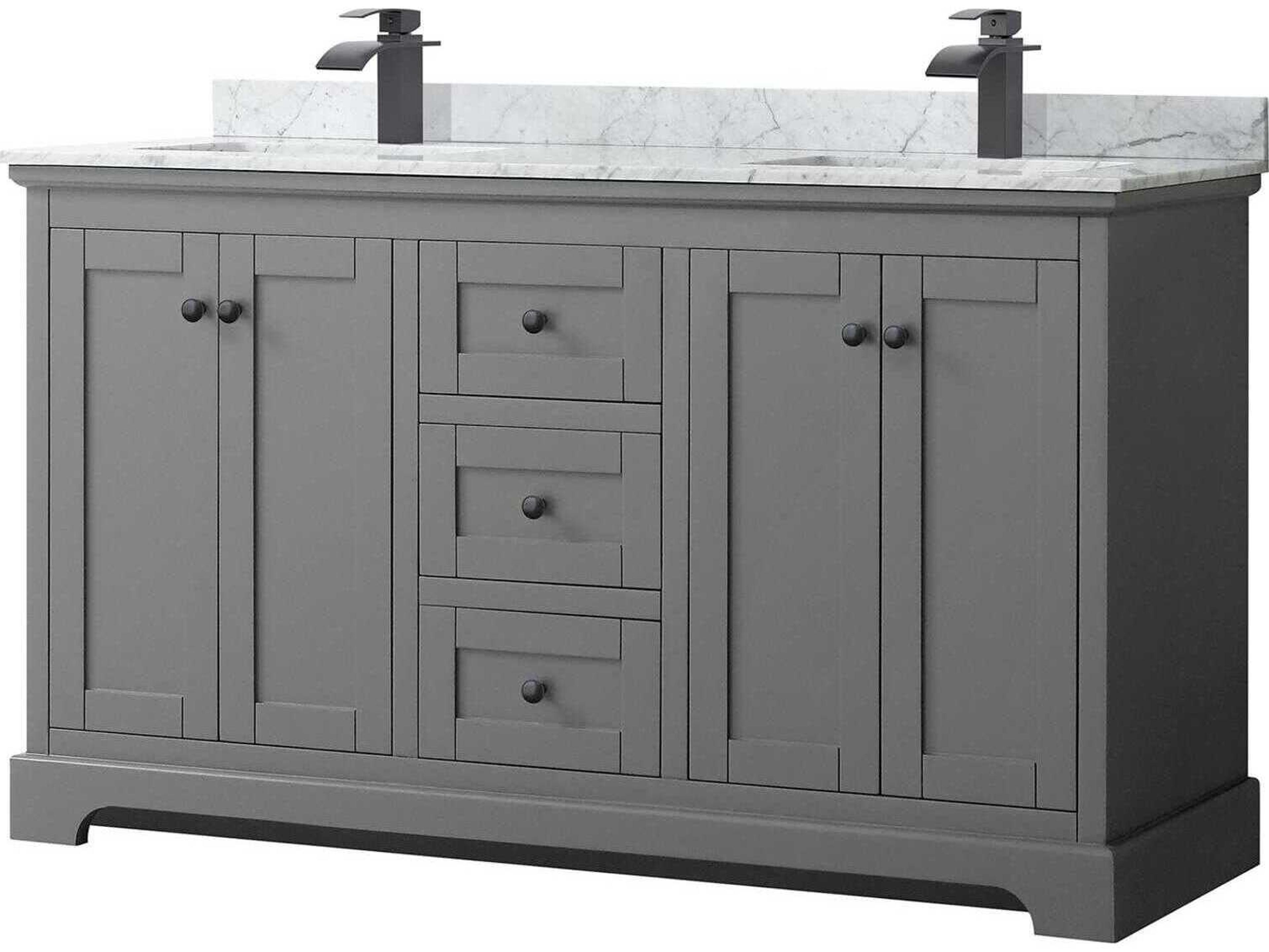 Wyndham Collection Avery 60" Dark Gray Vanity