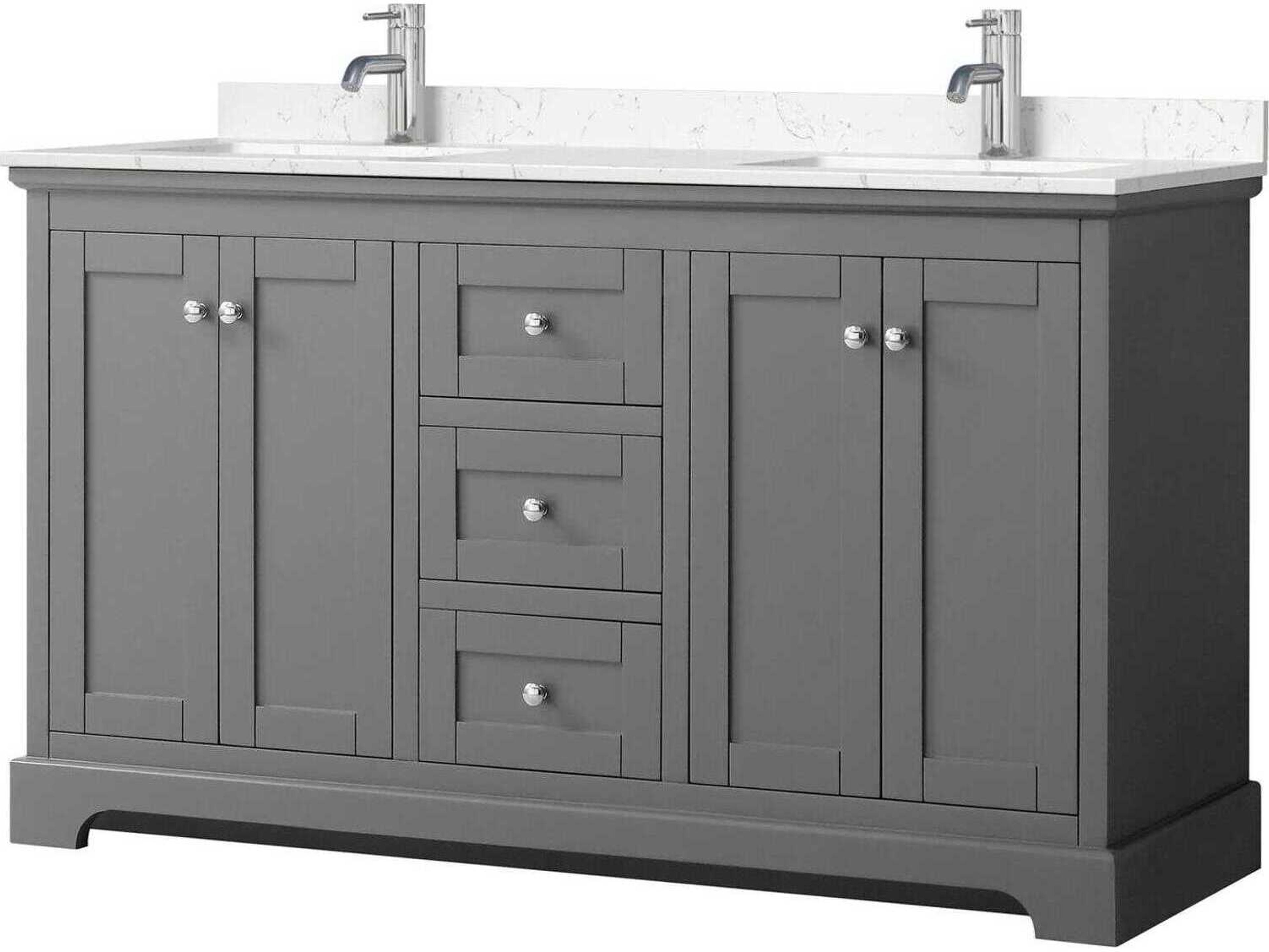 Wyndham Collection Avery 60" Dark Gray Vanity
