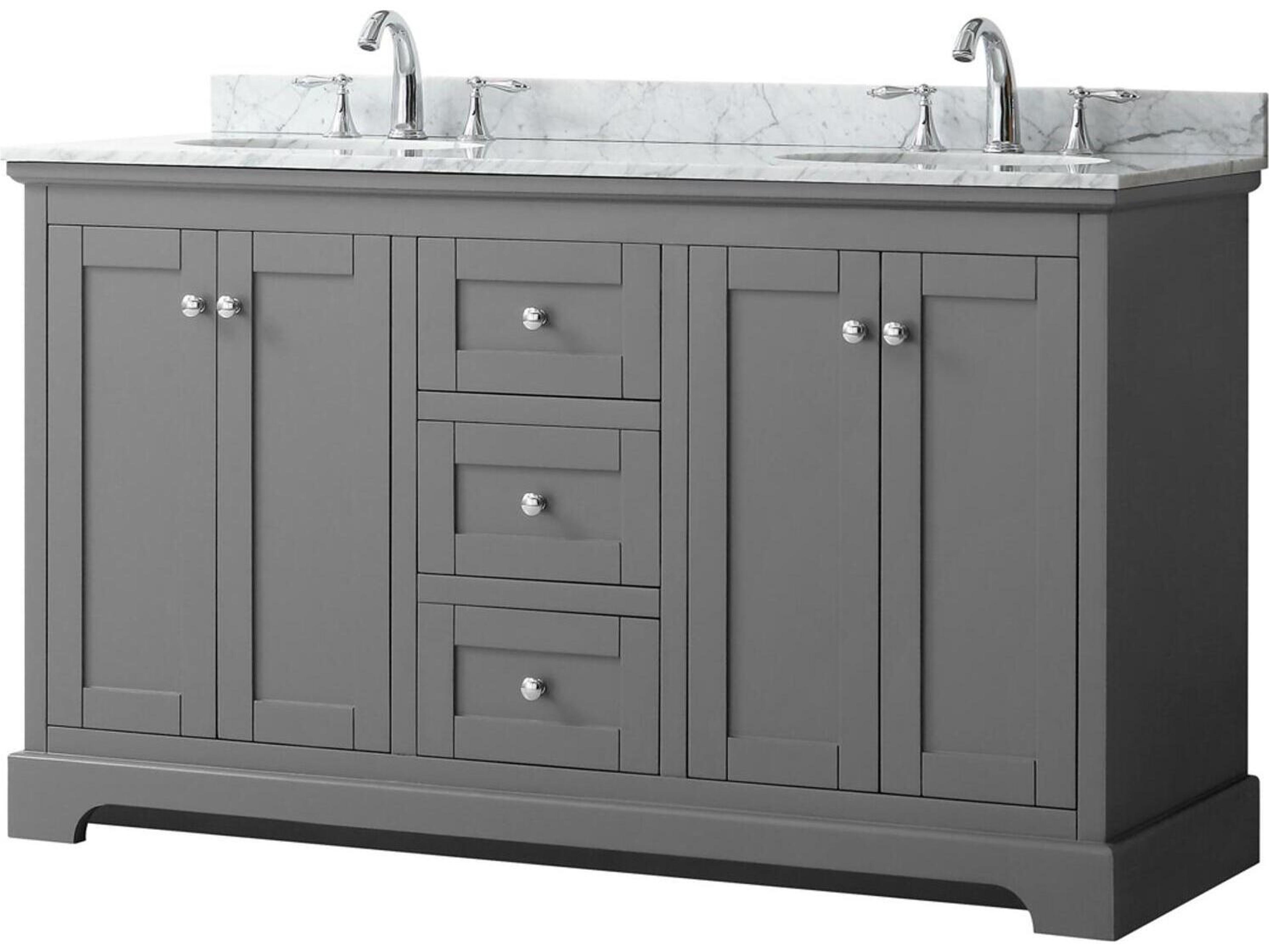 Wyndham Collection Avery 60" Dark Gray Vanity