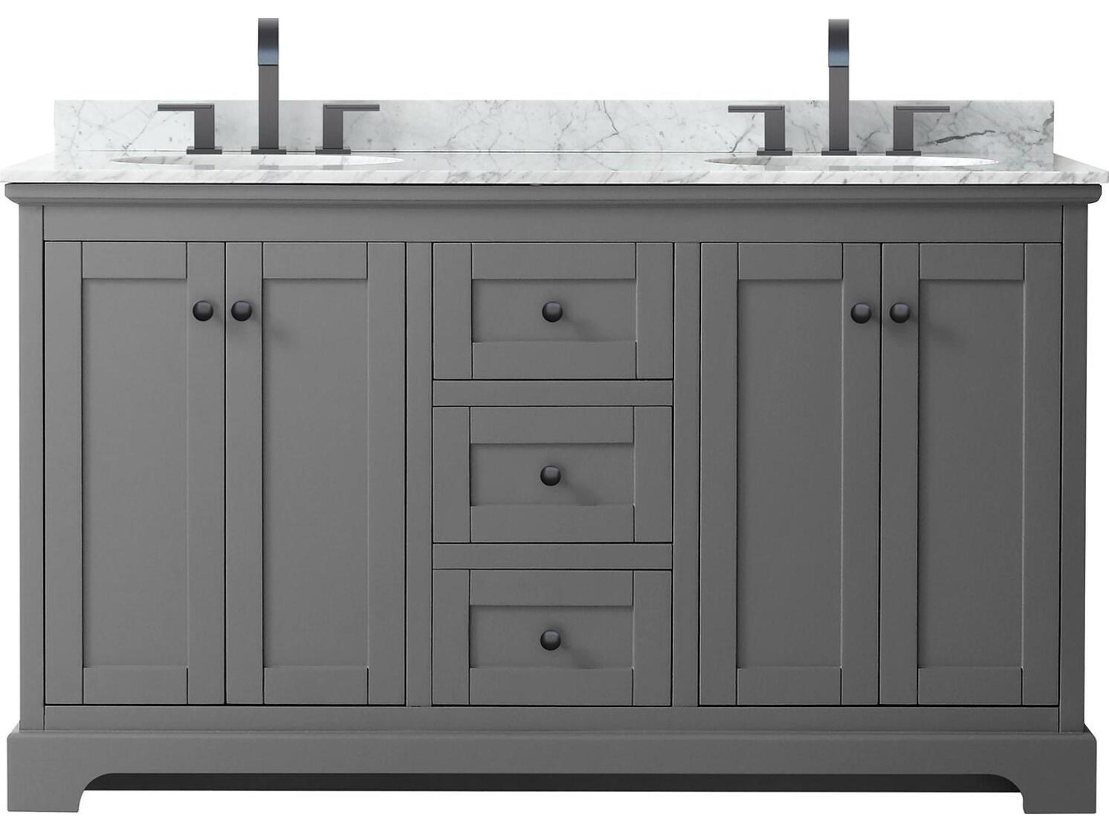 Wyndham Collection Avery 60" Dark Gray Vanity