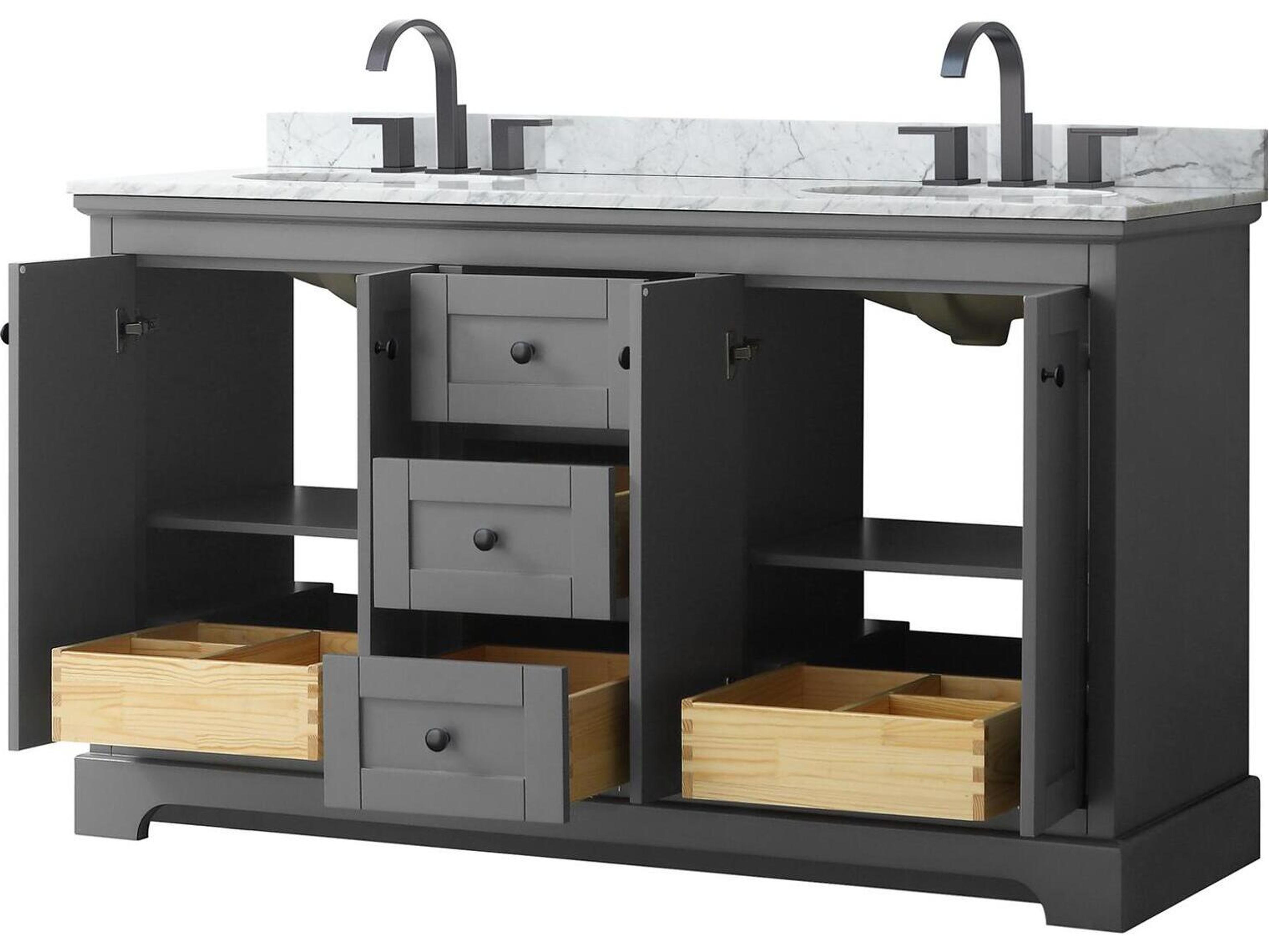 Wyndham Collection Avery 60" Dark Gray Vanity