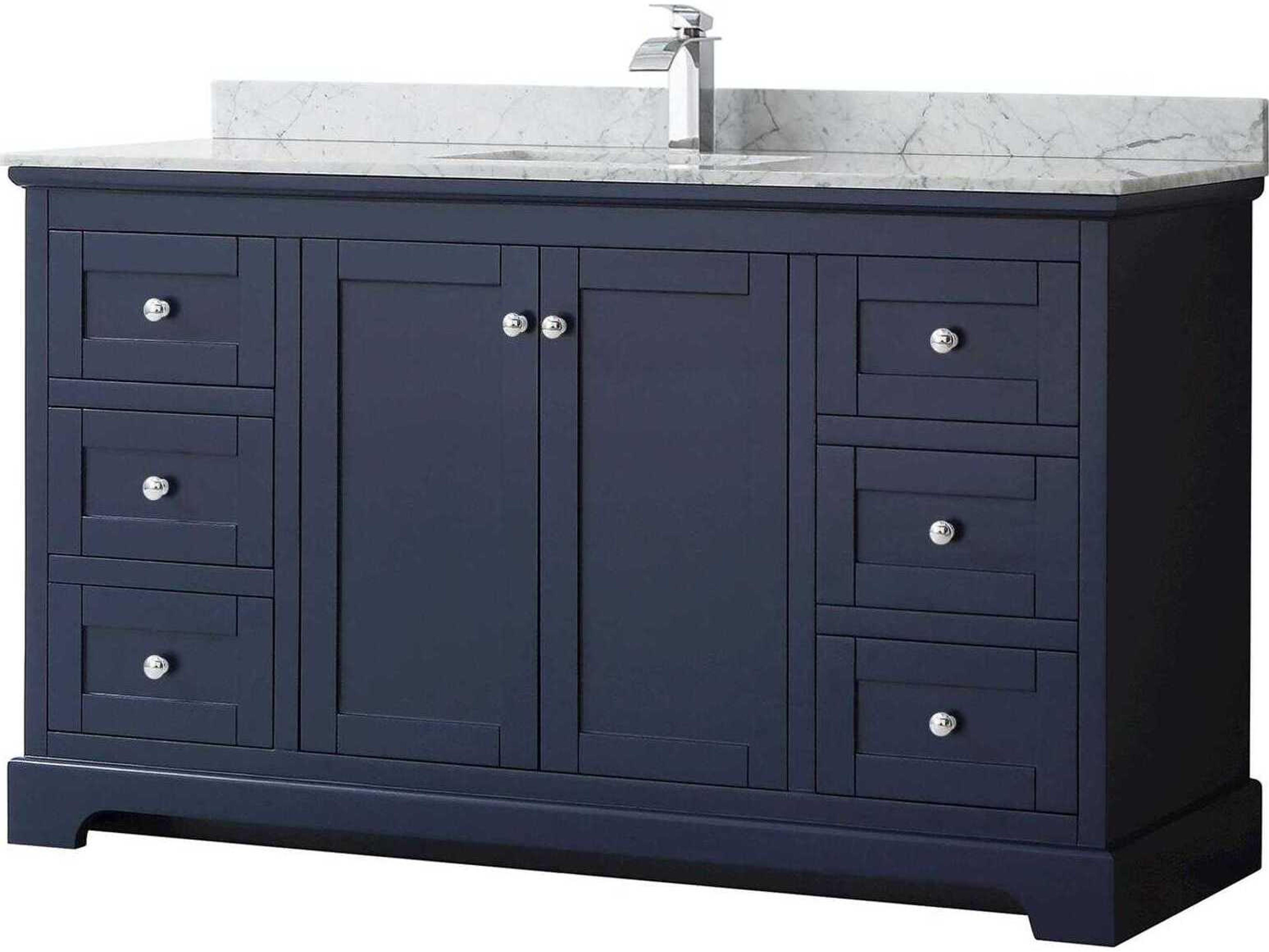 Wyndham Collection Avery 60" Dark Blue Vanity