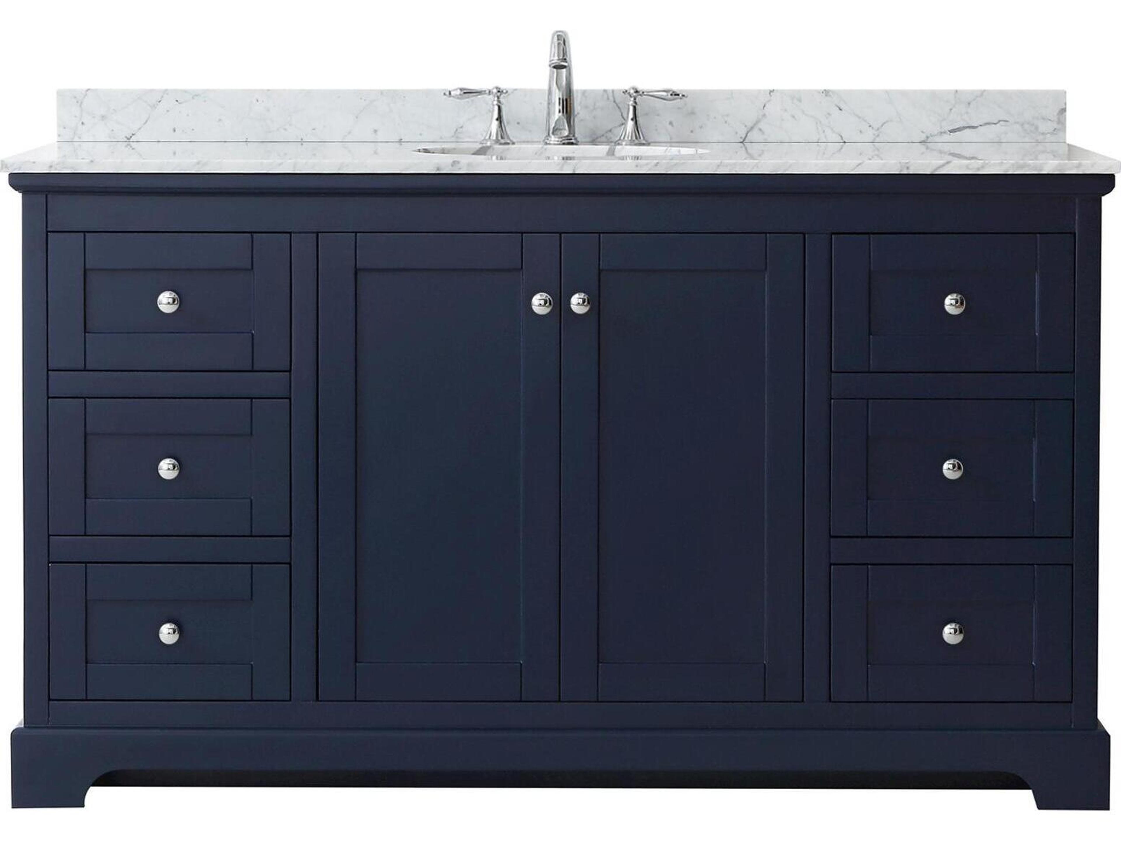 Wyndham Collection Avery 60" Dark Blue Vanity