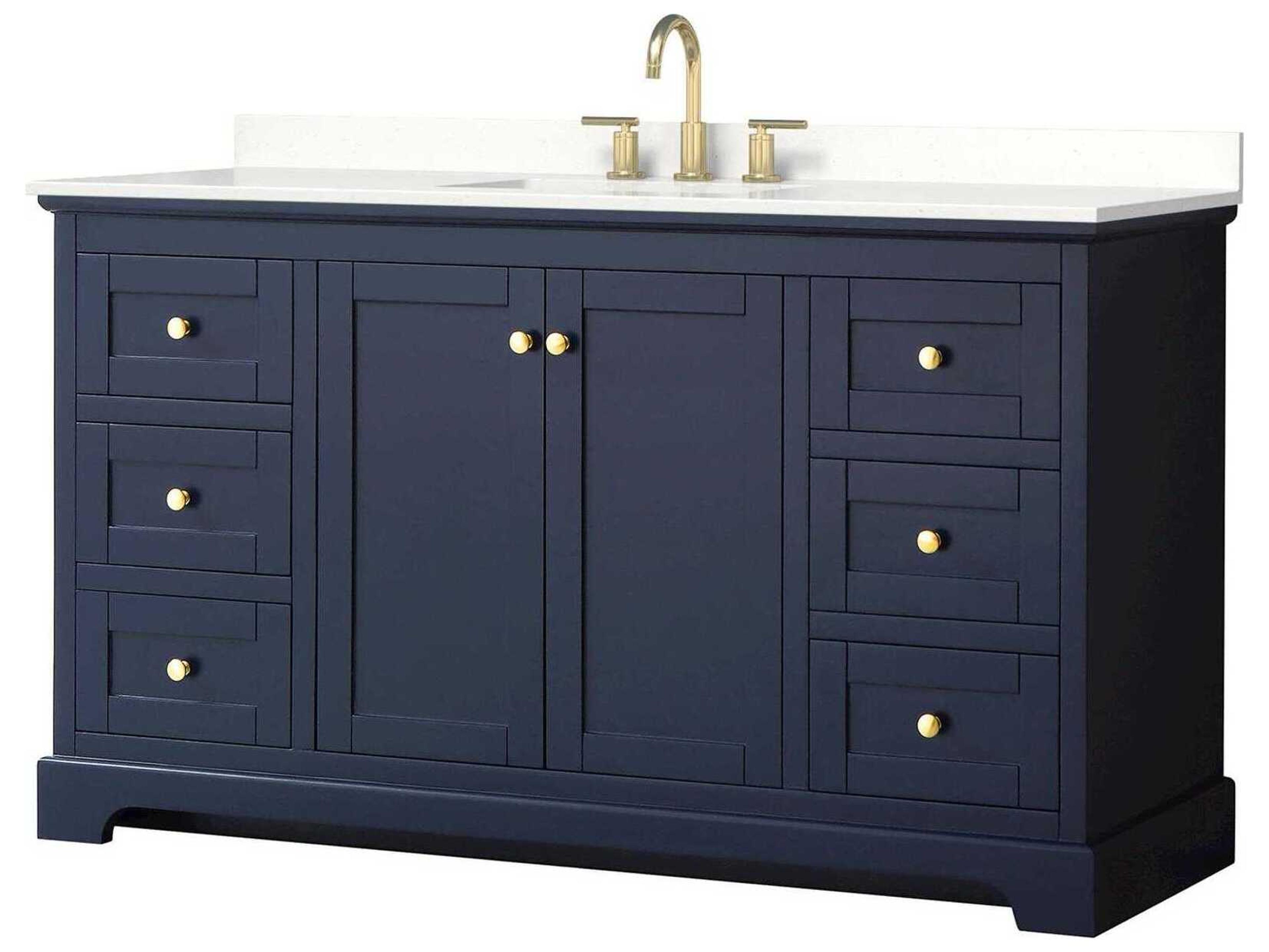 Wyndham Collection Avery 60" Dark Blue Vanity