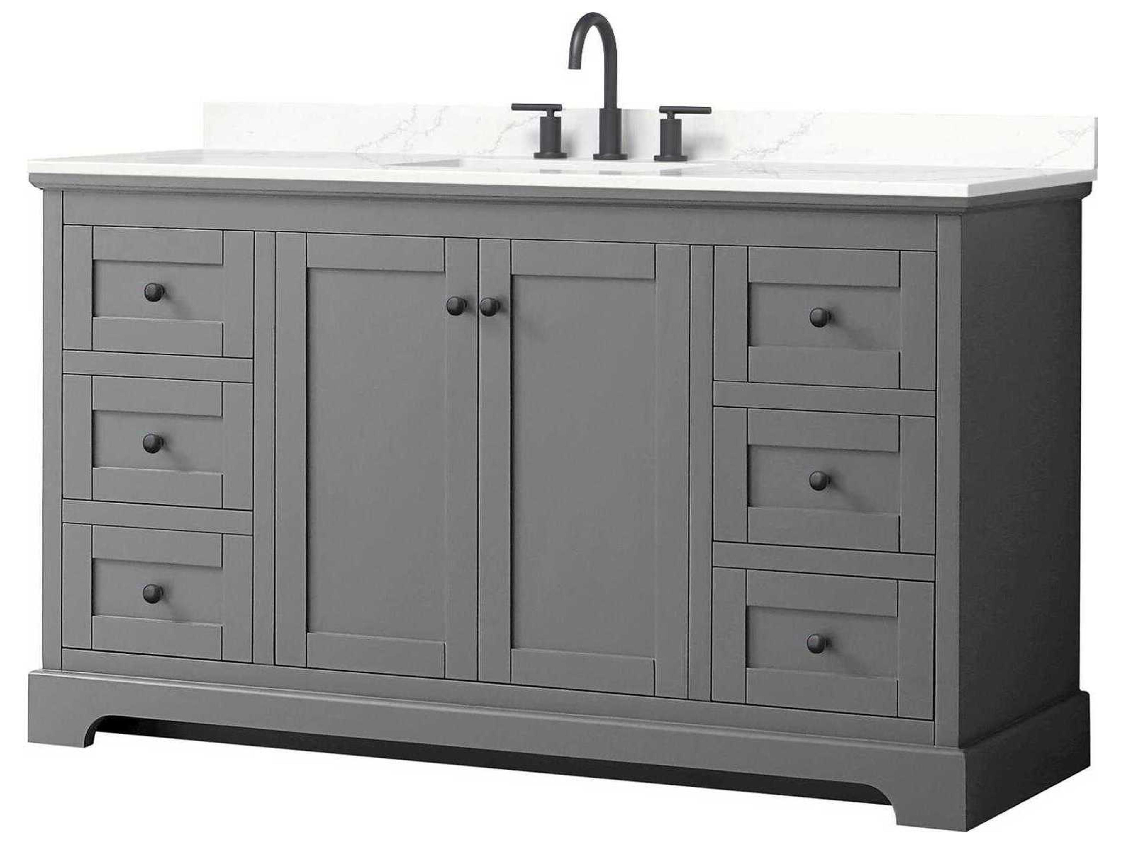 Wyndham Collection Avery 60" Dark Gray Vanity