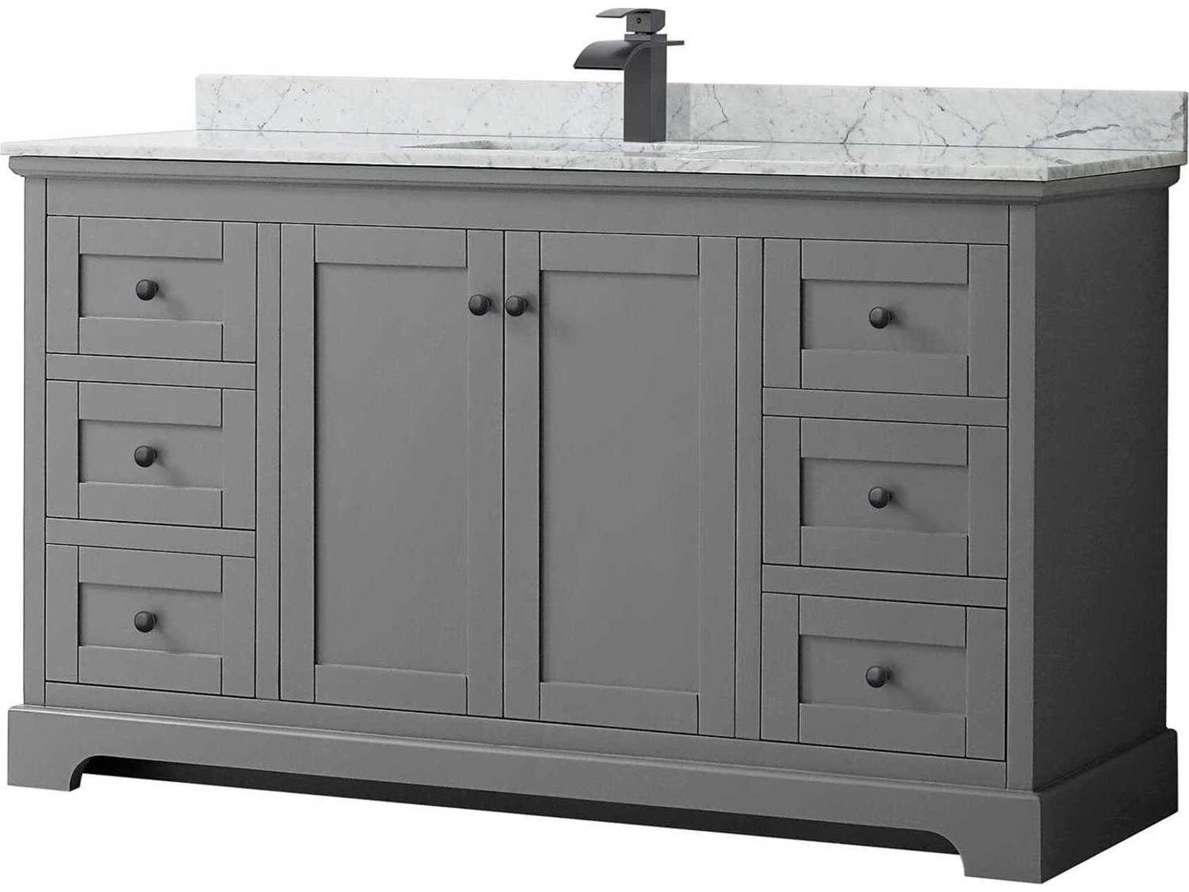 Wyndham Collection Avery 60" Dark Gray Vanity