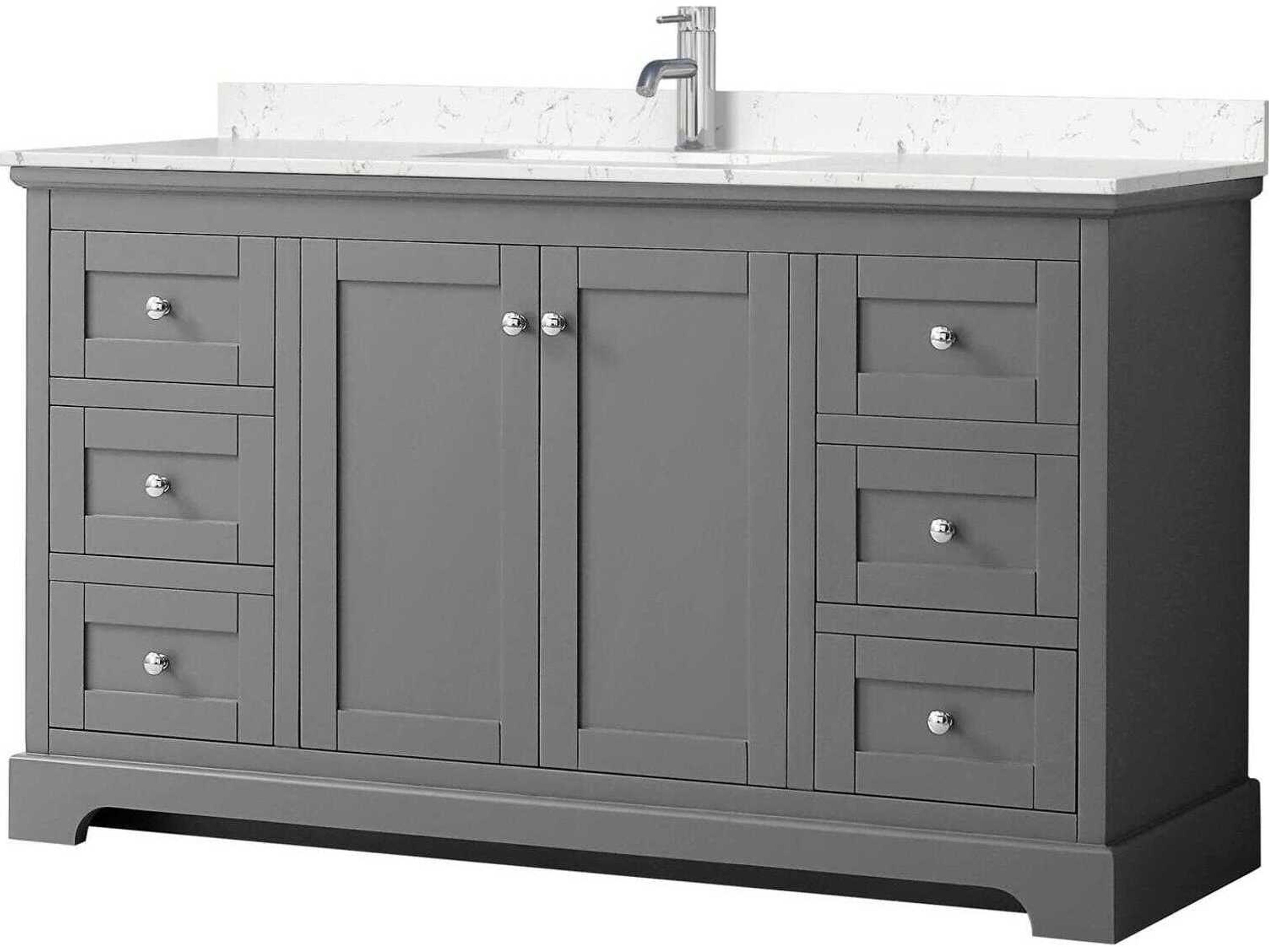 Wyndham Collection Avery 60" Dark Gray Vanity