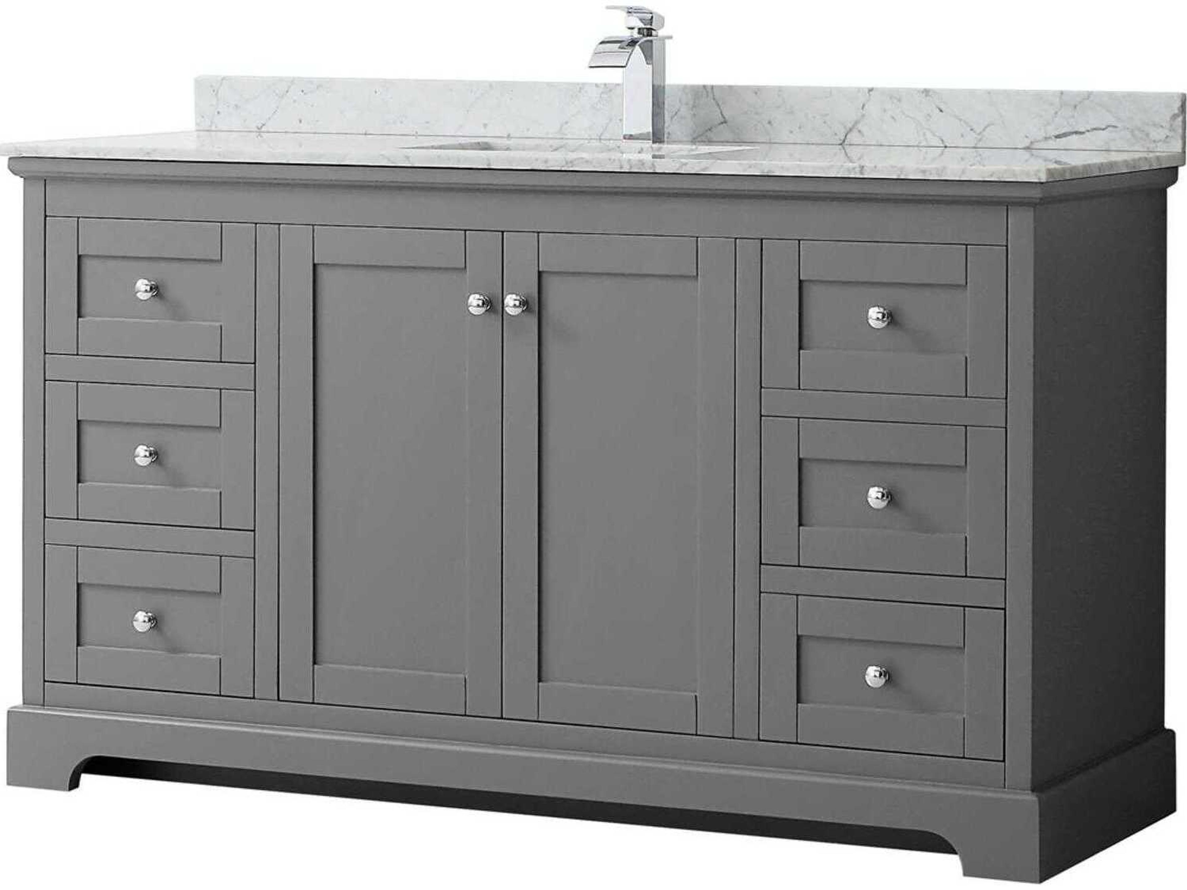 Wyndham Collection Avery 60" Dark Gray Vanity