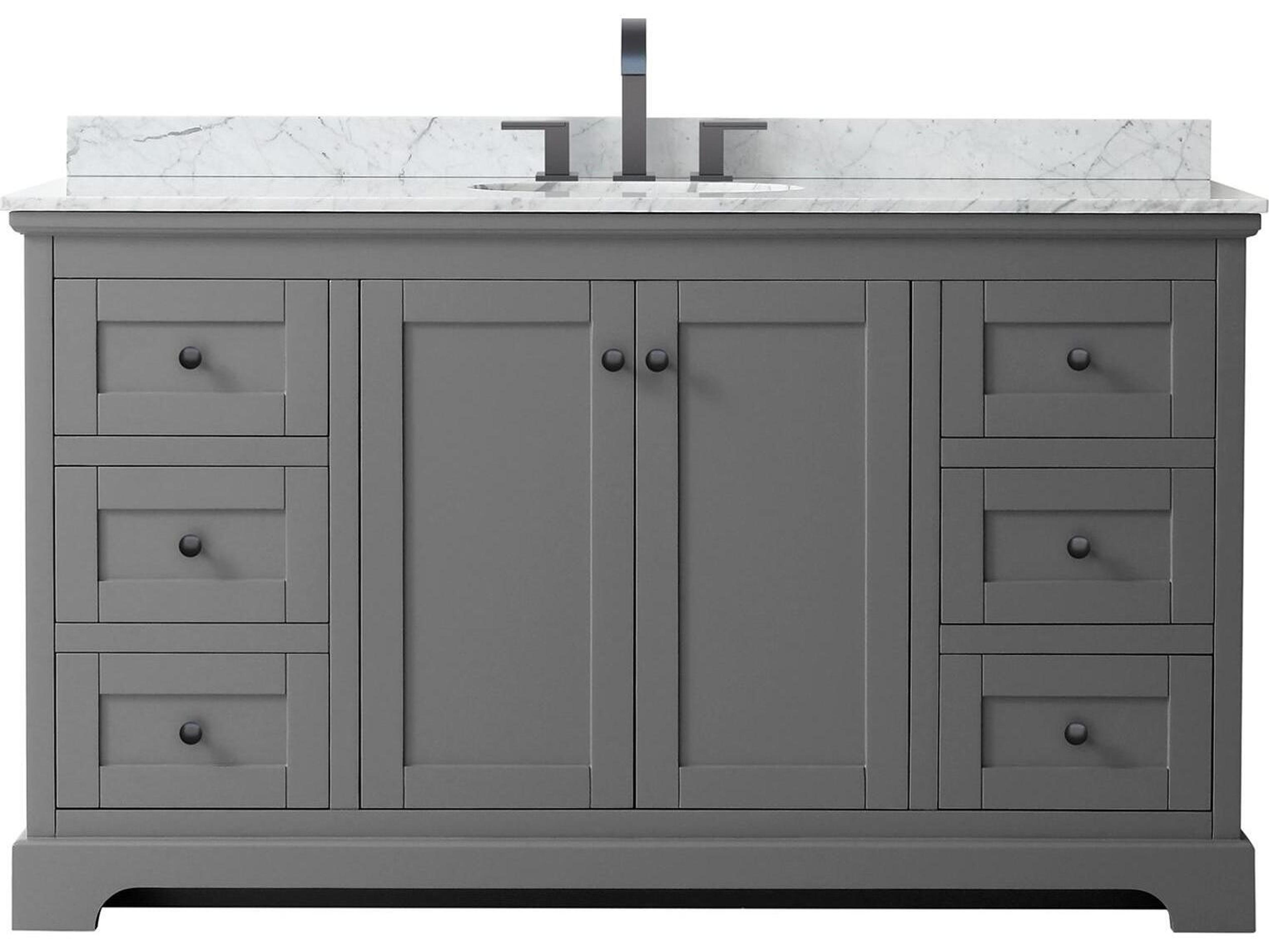 Wyndham Collection Avery 60" Dark Gray Vanity