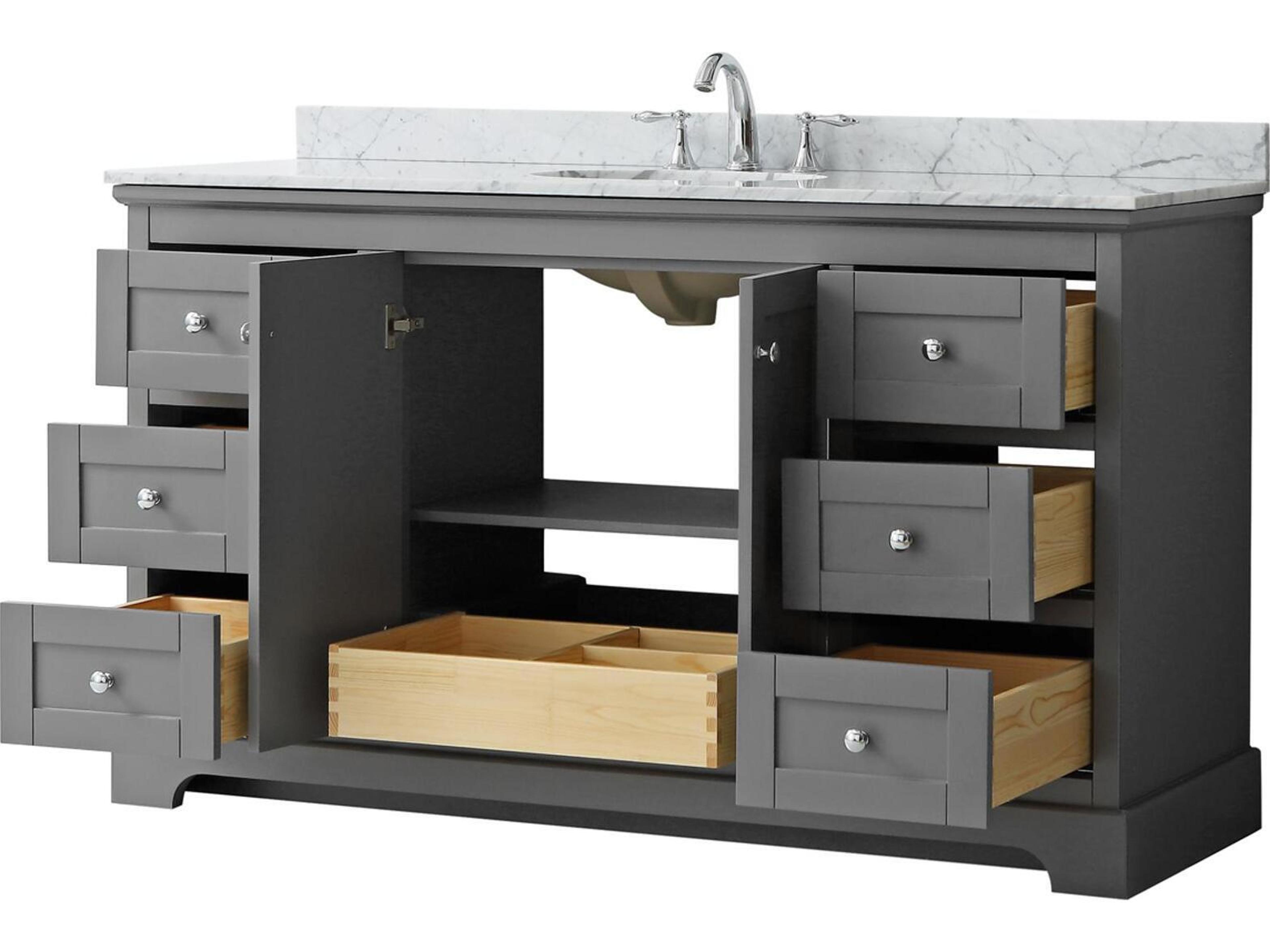 Wyndham Collection Avery 60" Dark Gray Vanity