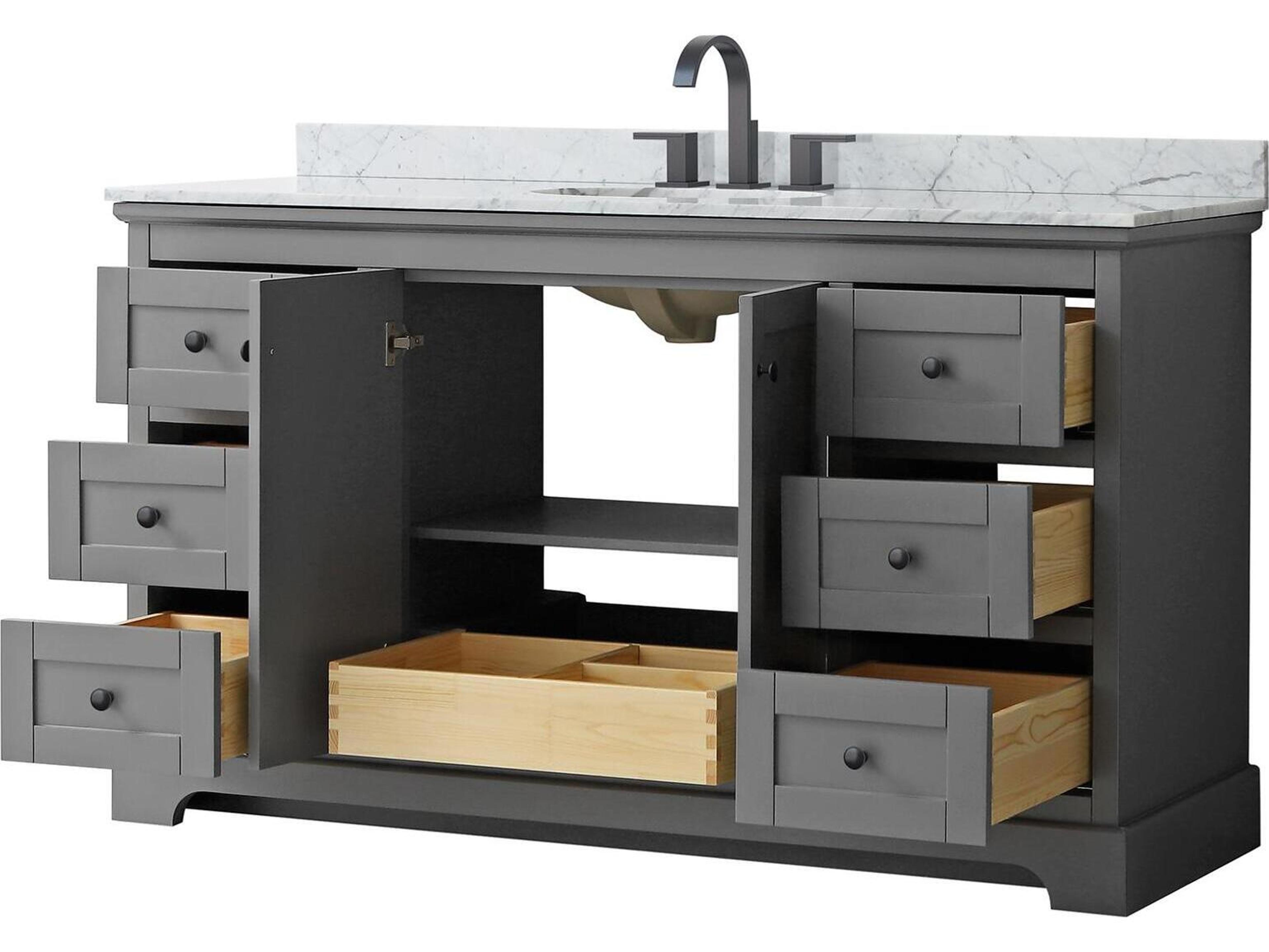 Wyndham Collection Avery 60" Dark Gray Vanity