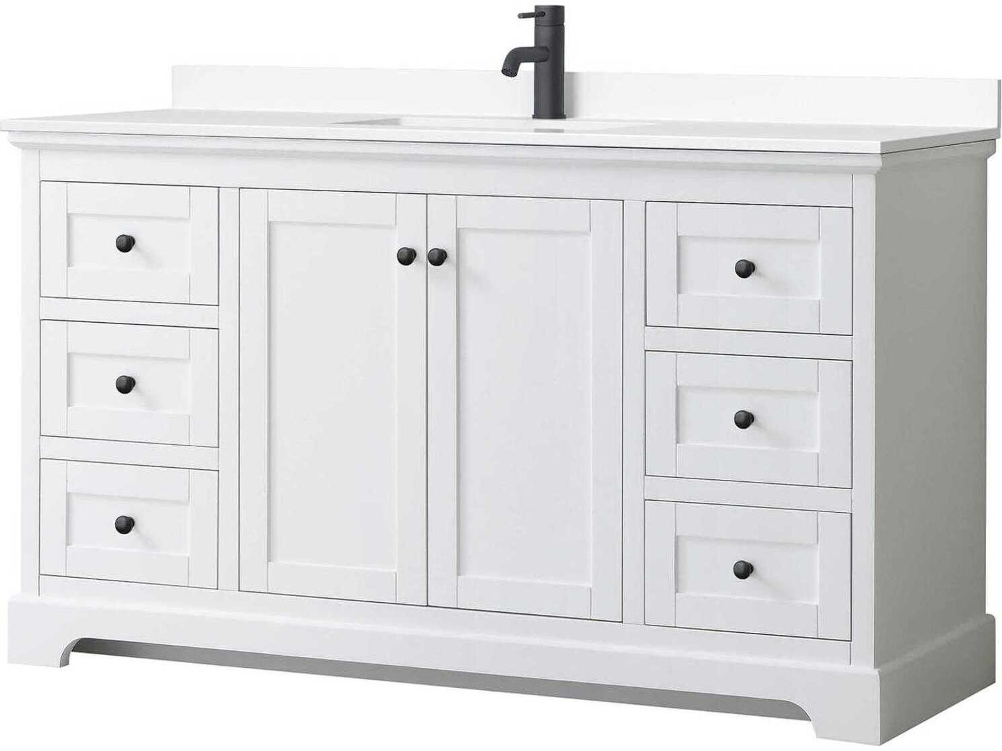 Wyndham Collection Avery 60" White Vanity