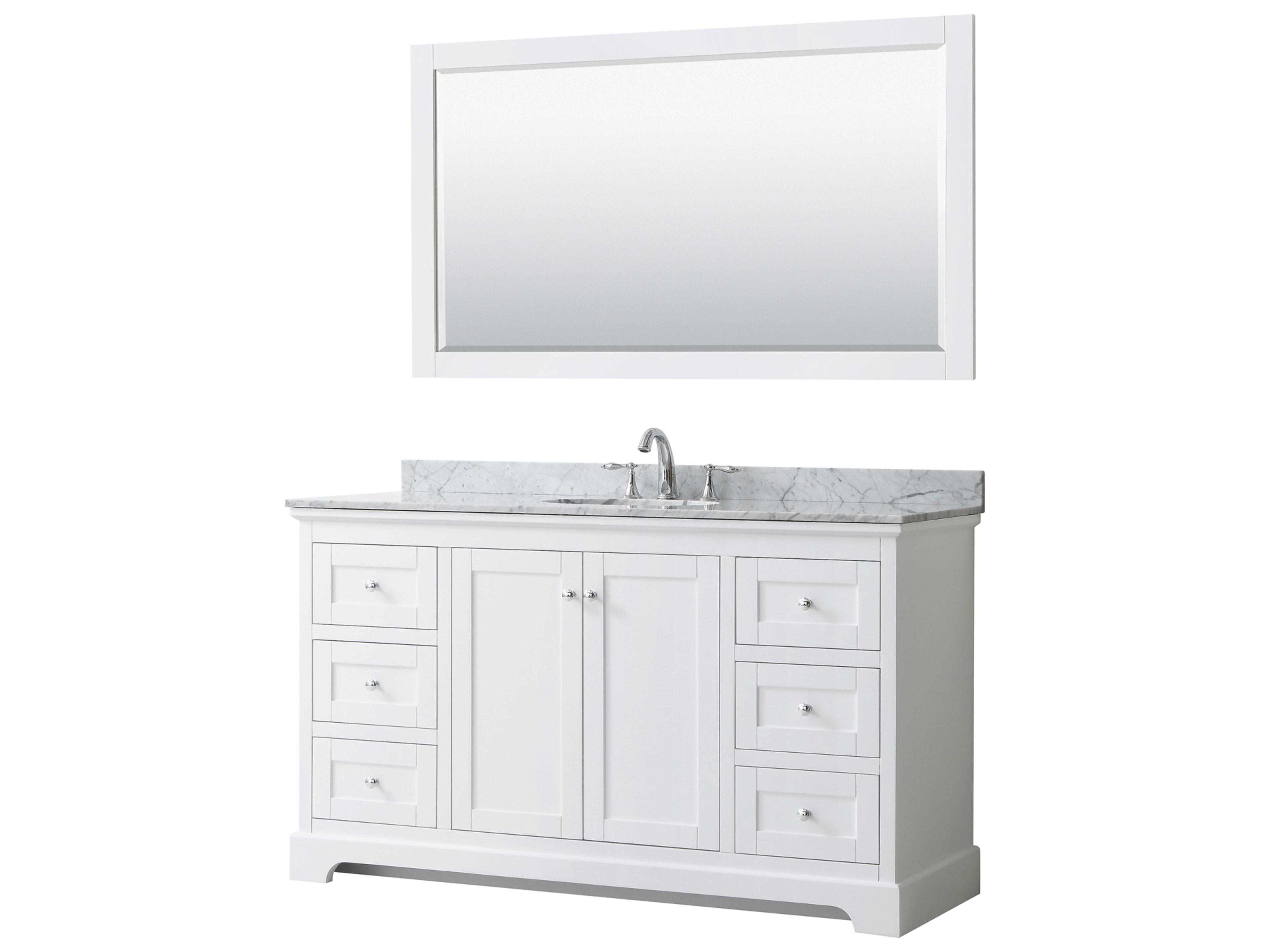 Avery 60" White Vanity with 58" Mirror