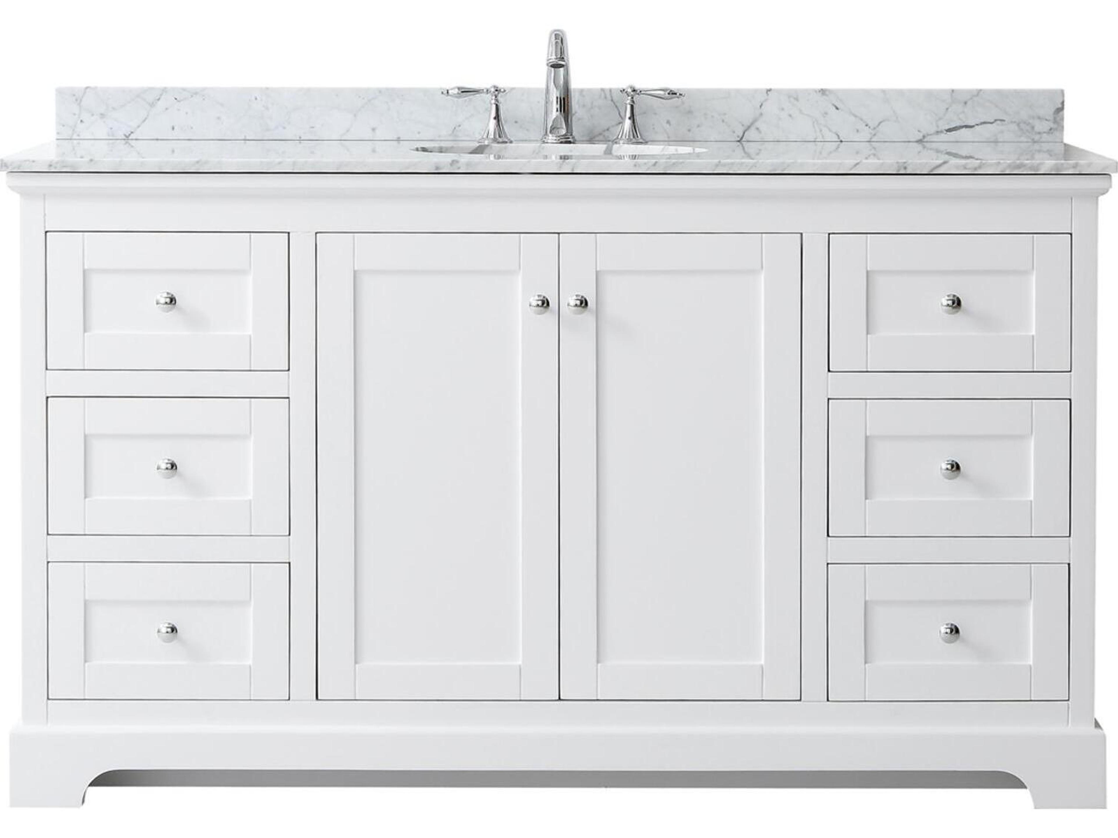 Wyndham Collection Avery 60" White Vanity