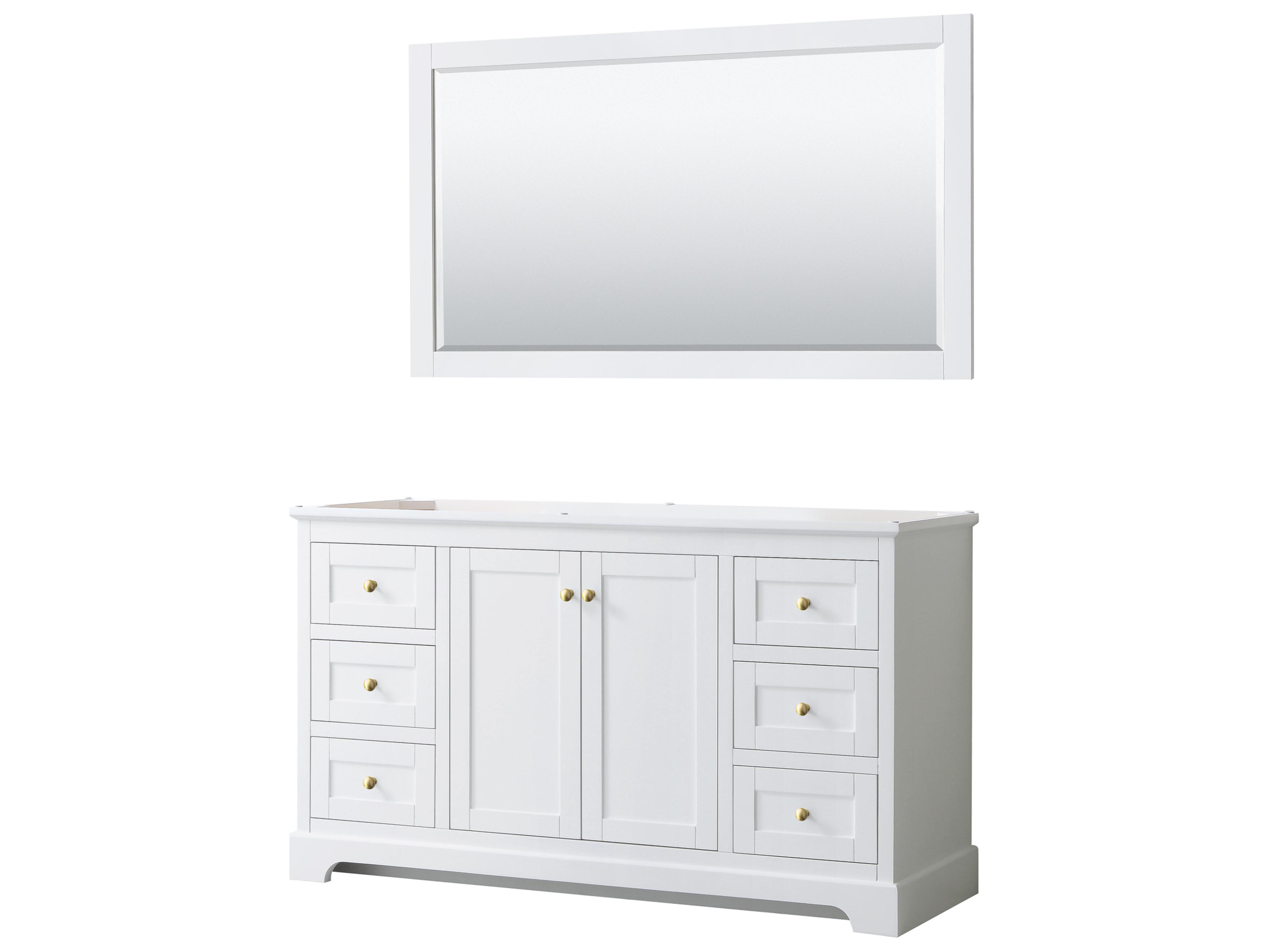 Wyndham Collection Avery 59" White Vanity with 58" Mirror