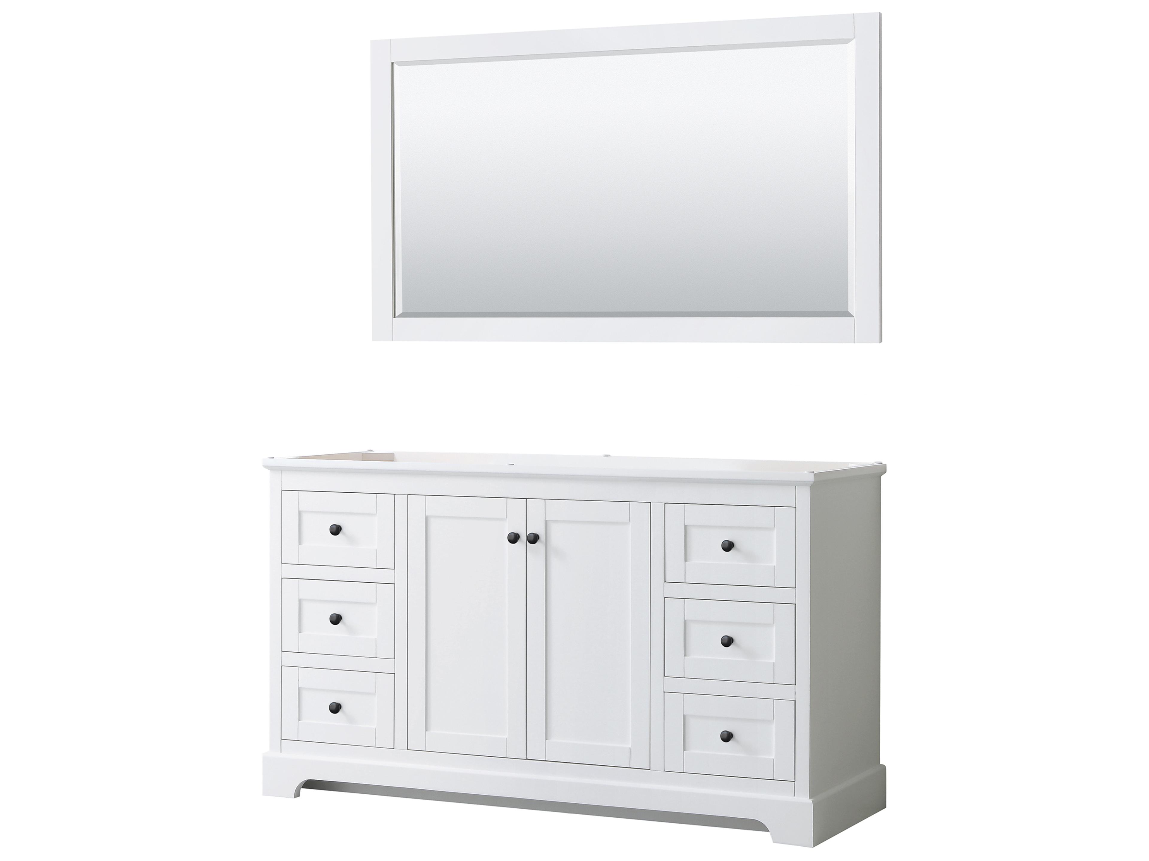 Wyndham Collection Avery 59" White Vanity with 58" Mirror