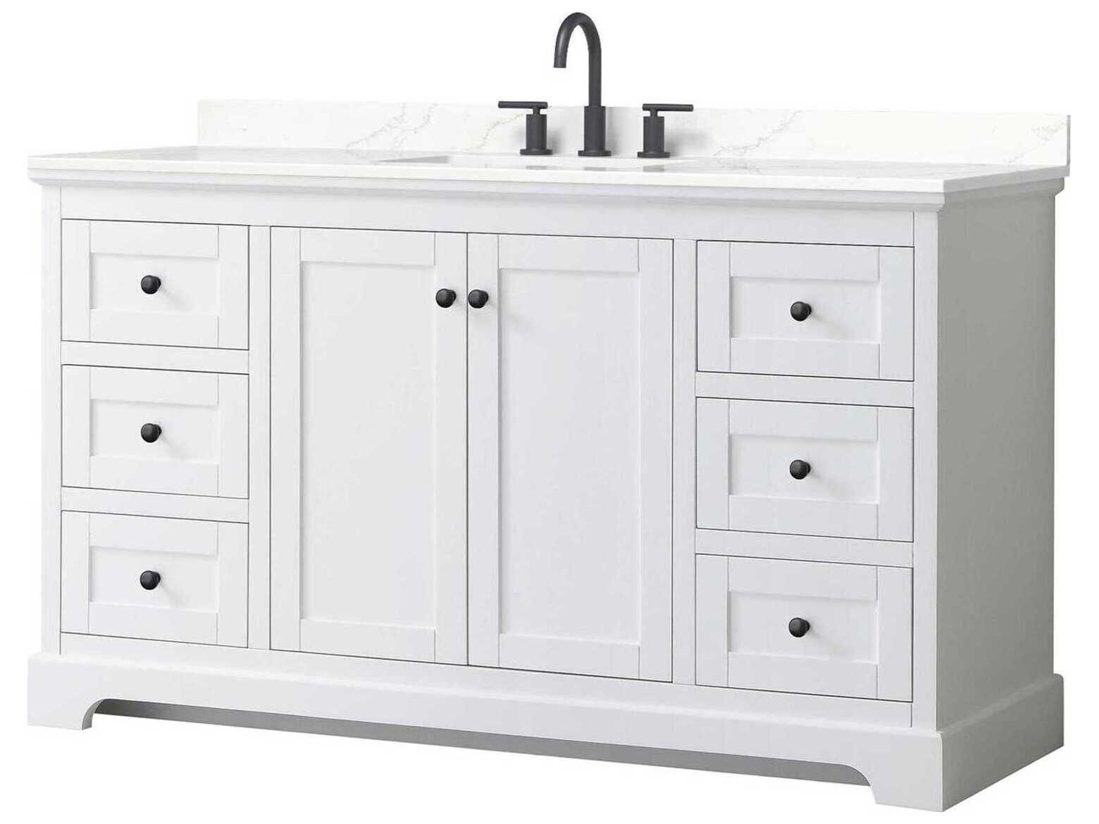 Wyndham Collection Avery 60" White Vanity