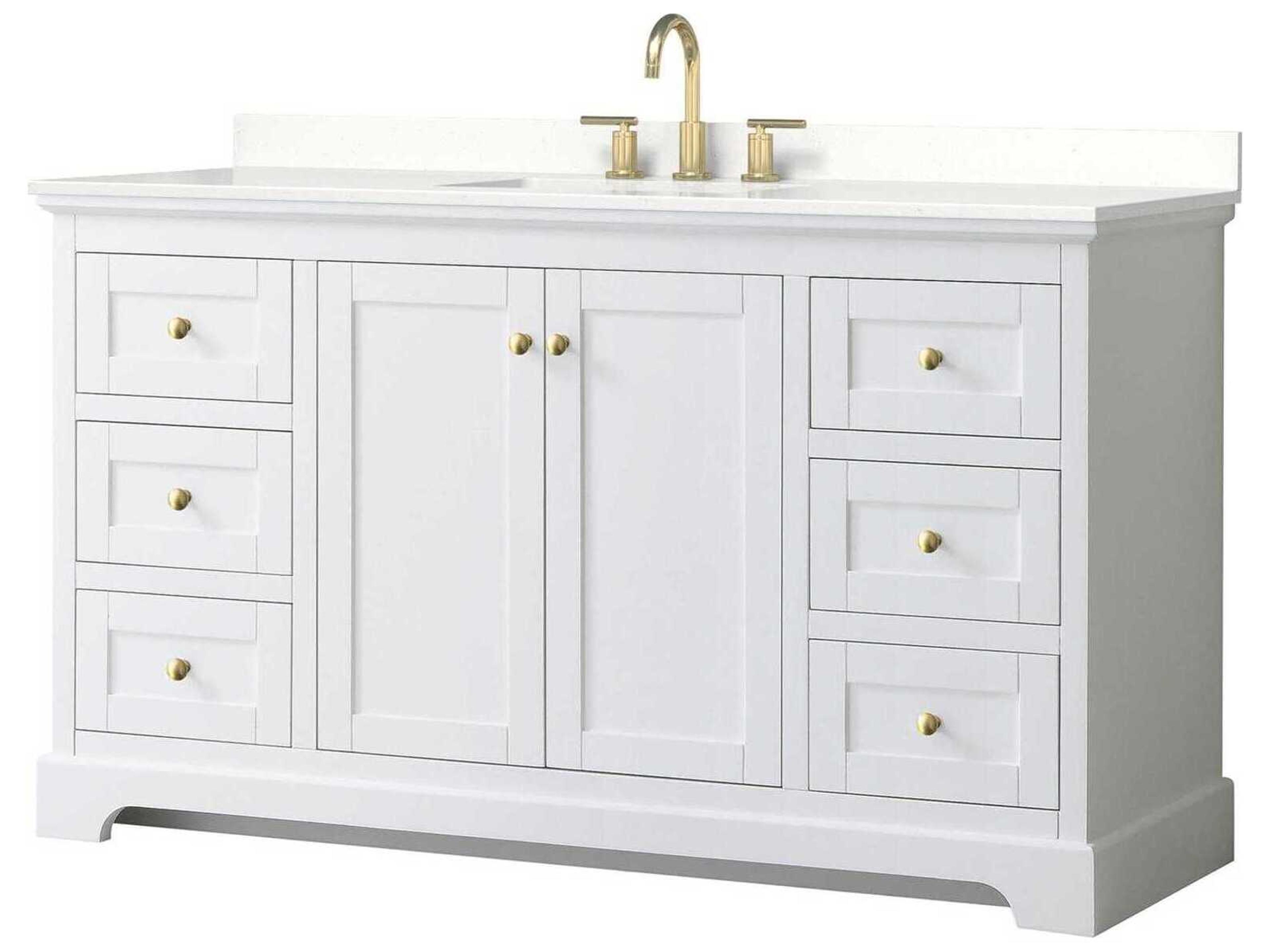 Wyndham Collection Avery 60" White Vanity