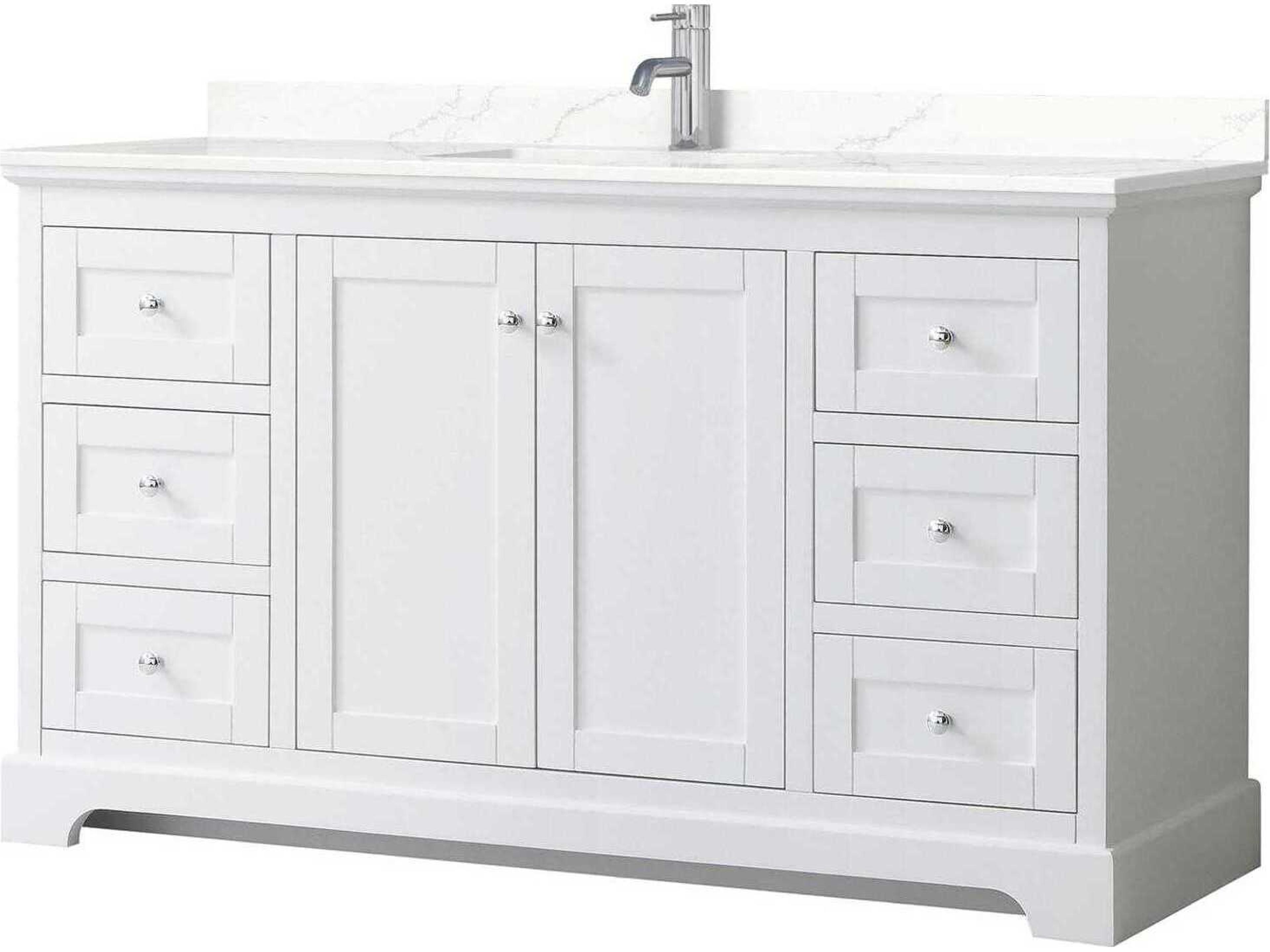 Wyndham Collection Avery 60" White Vanity