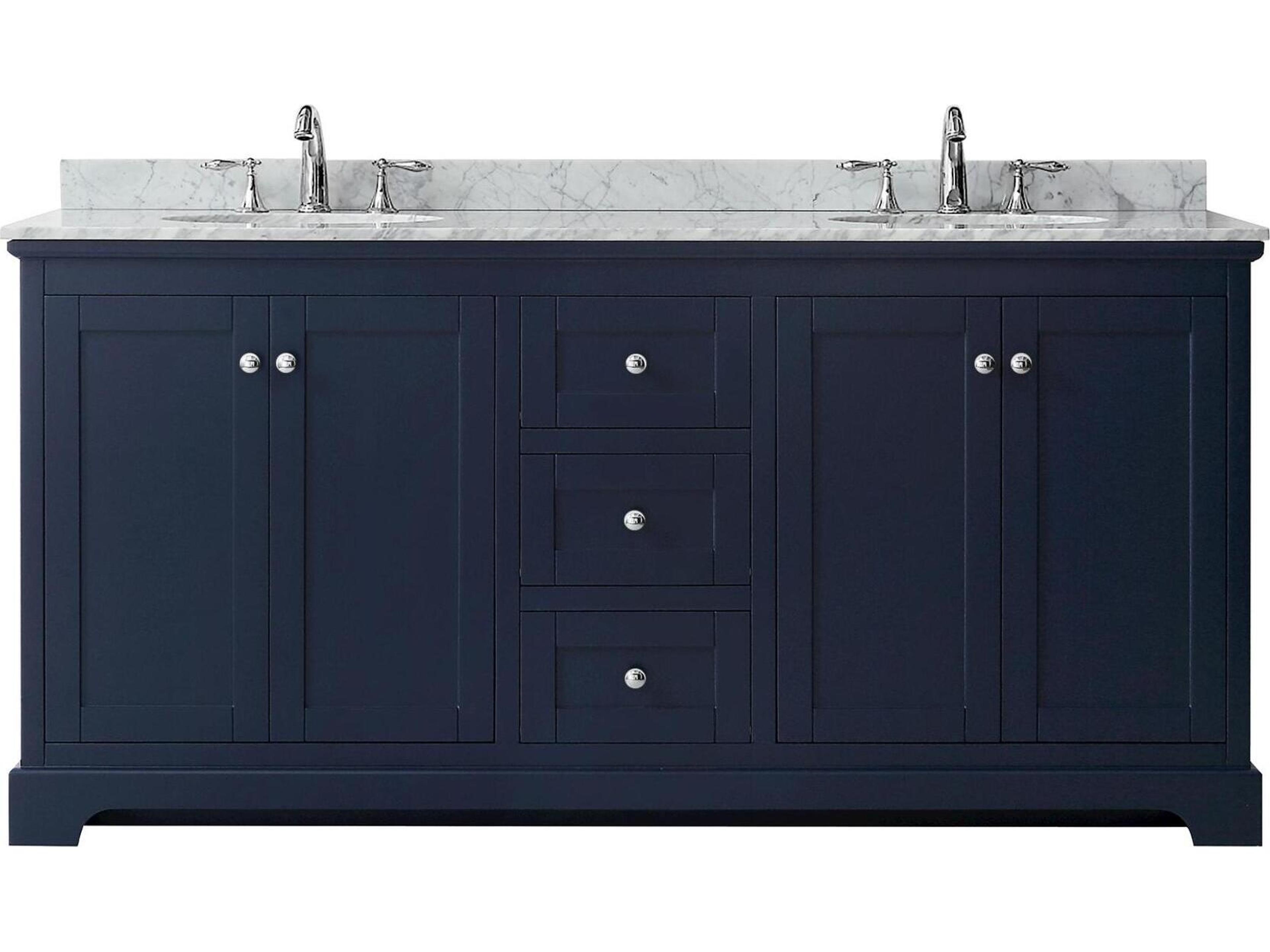Wyndham Collection Avery 72" Dark Blue Vanity