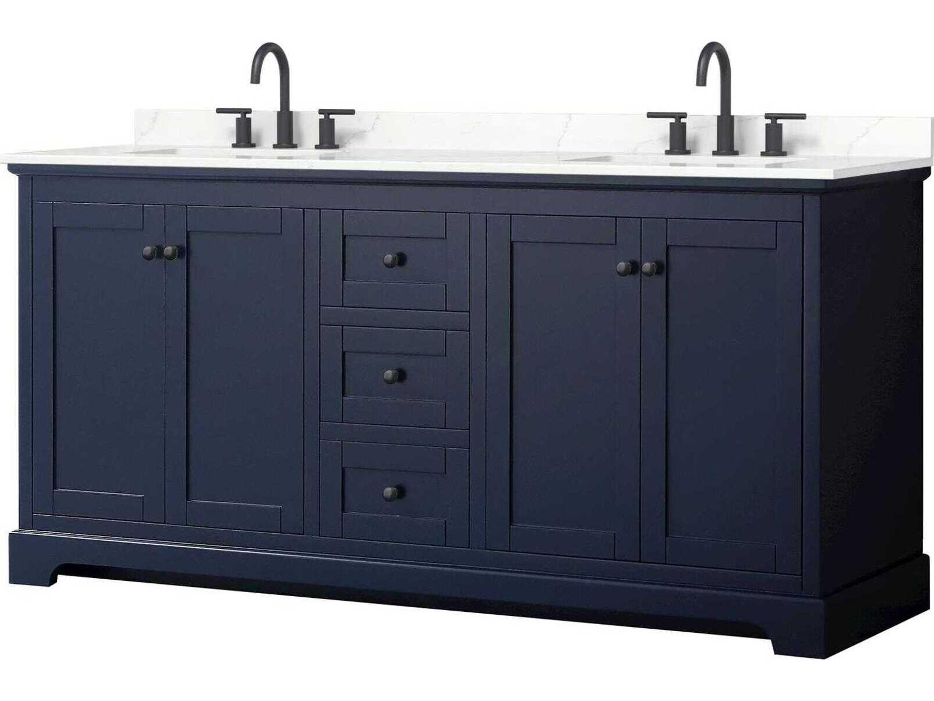 Wyndham Collection Avery 72" Dark Blue Vanity