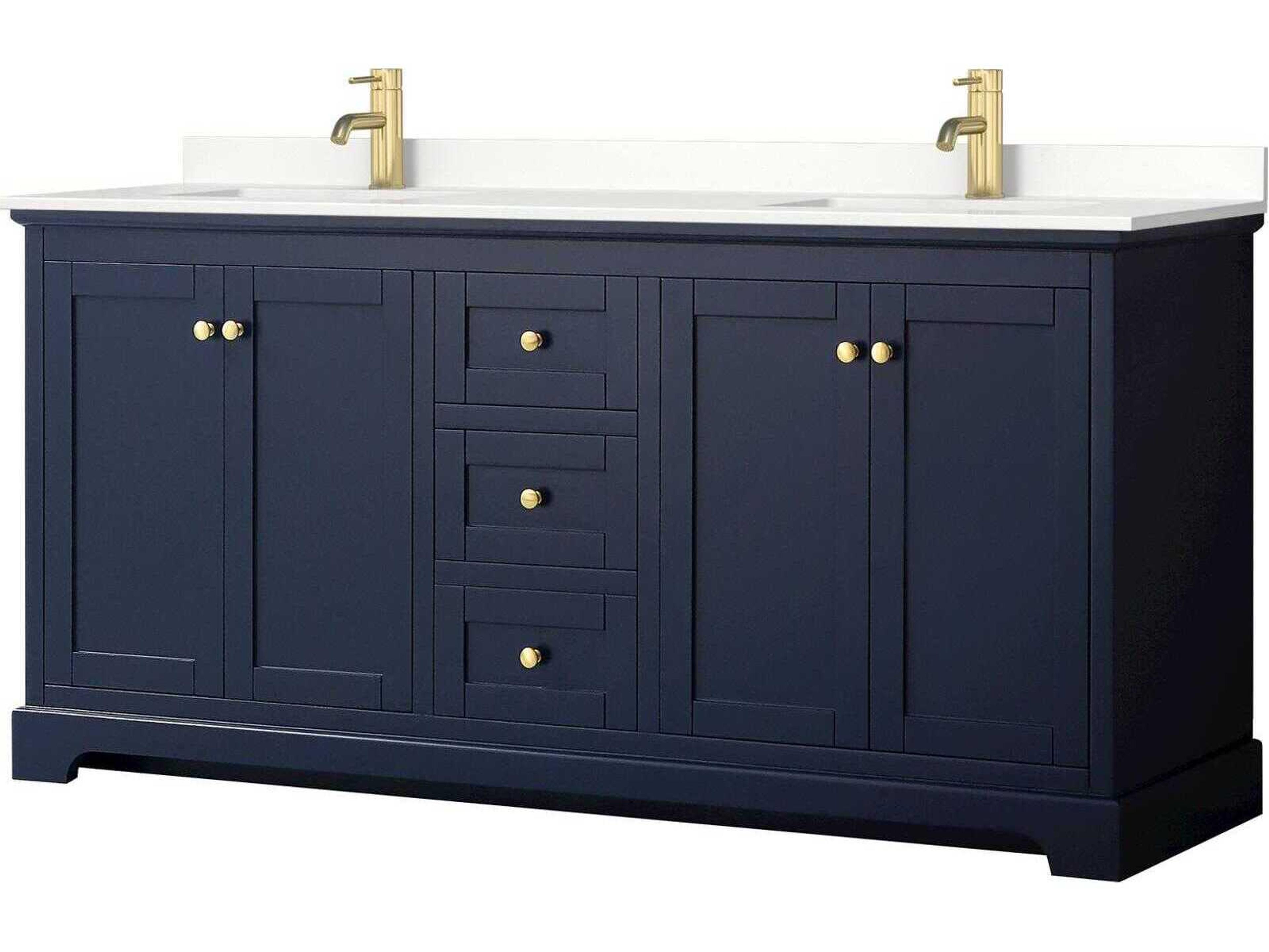 Wyndham Collection Avery 72" Dark Blue Vanity