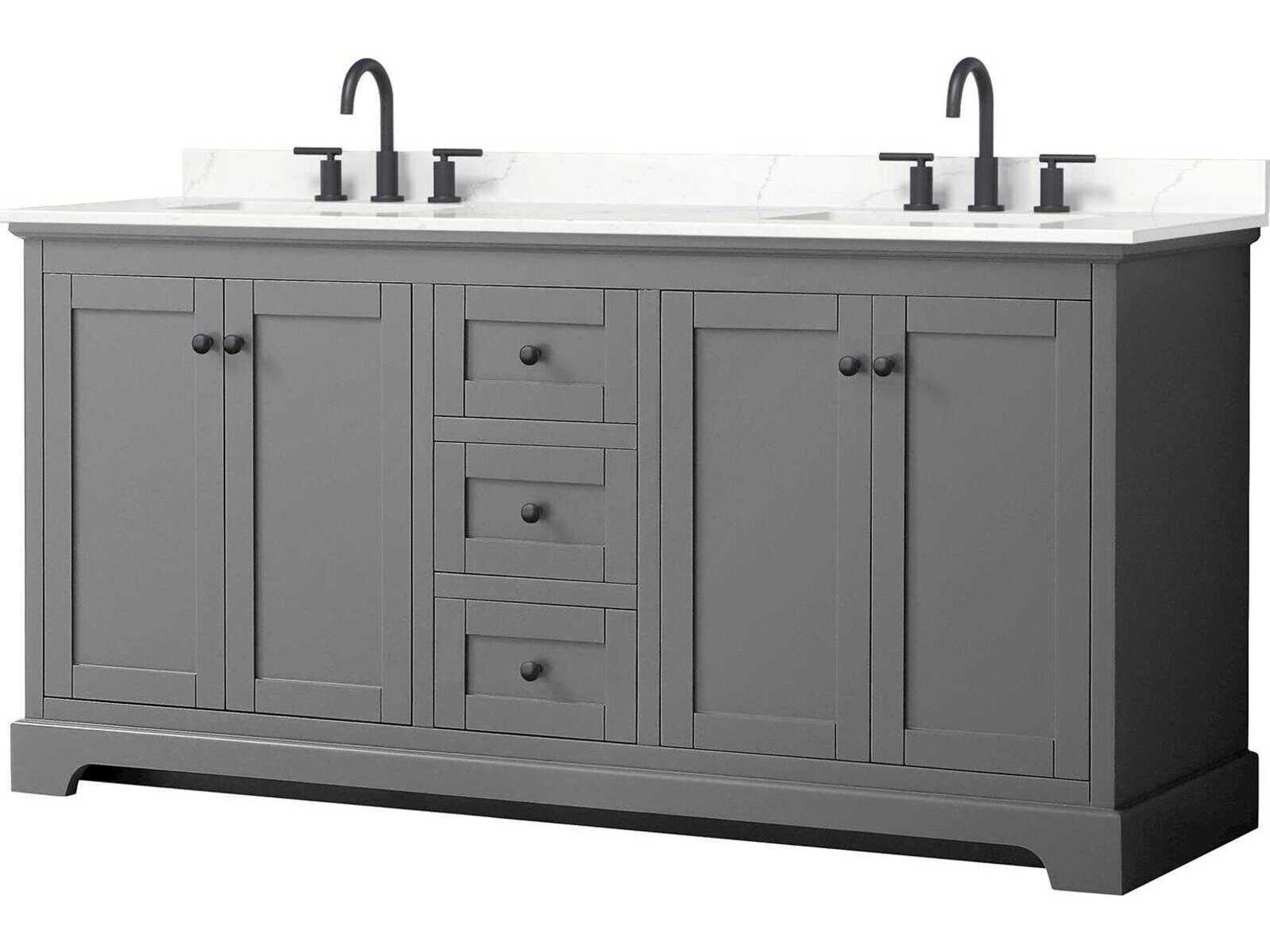 Wyndham Collection Avery 72" Dark Gray Vanity
