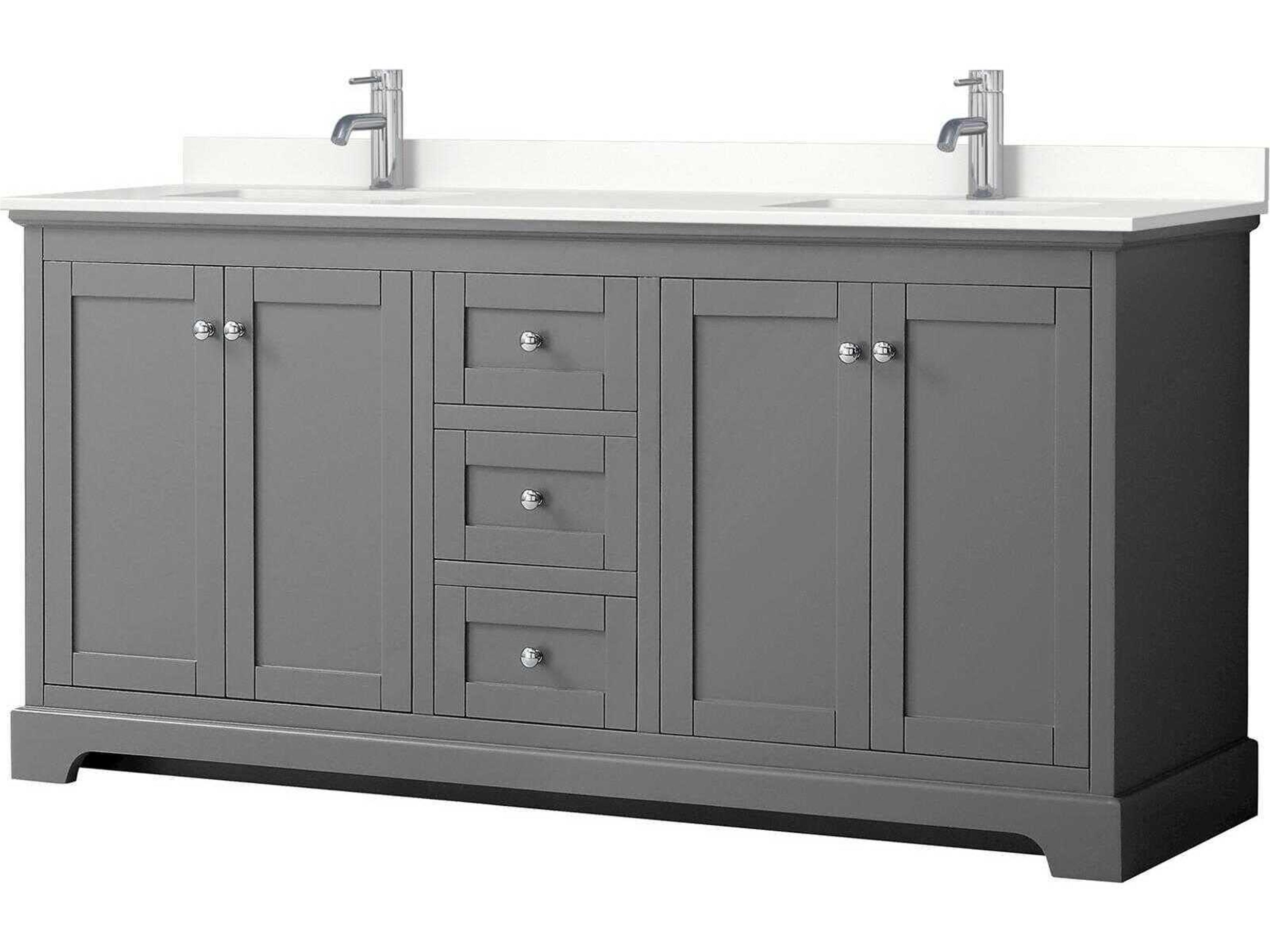 Wyndham Collection Avery 72" Dark Gray Vanity