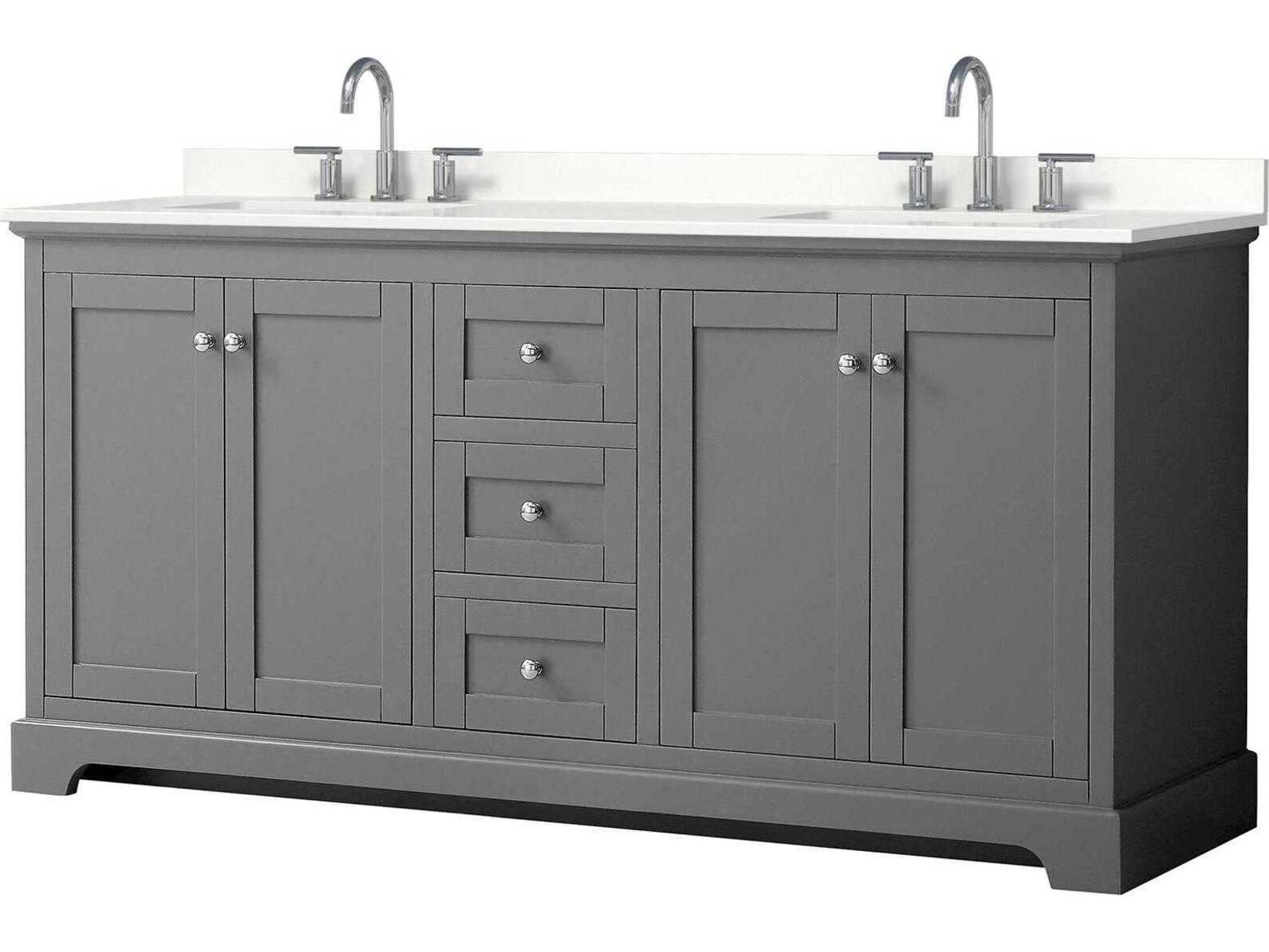 Wyndham Collection Avery 72" Dark Gray Vanity