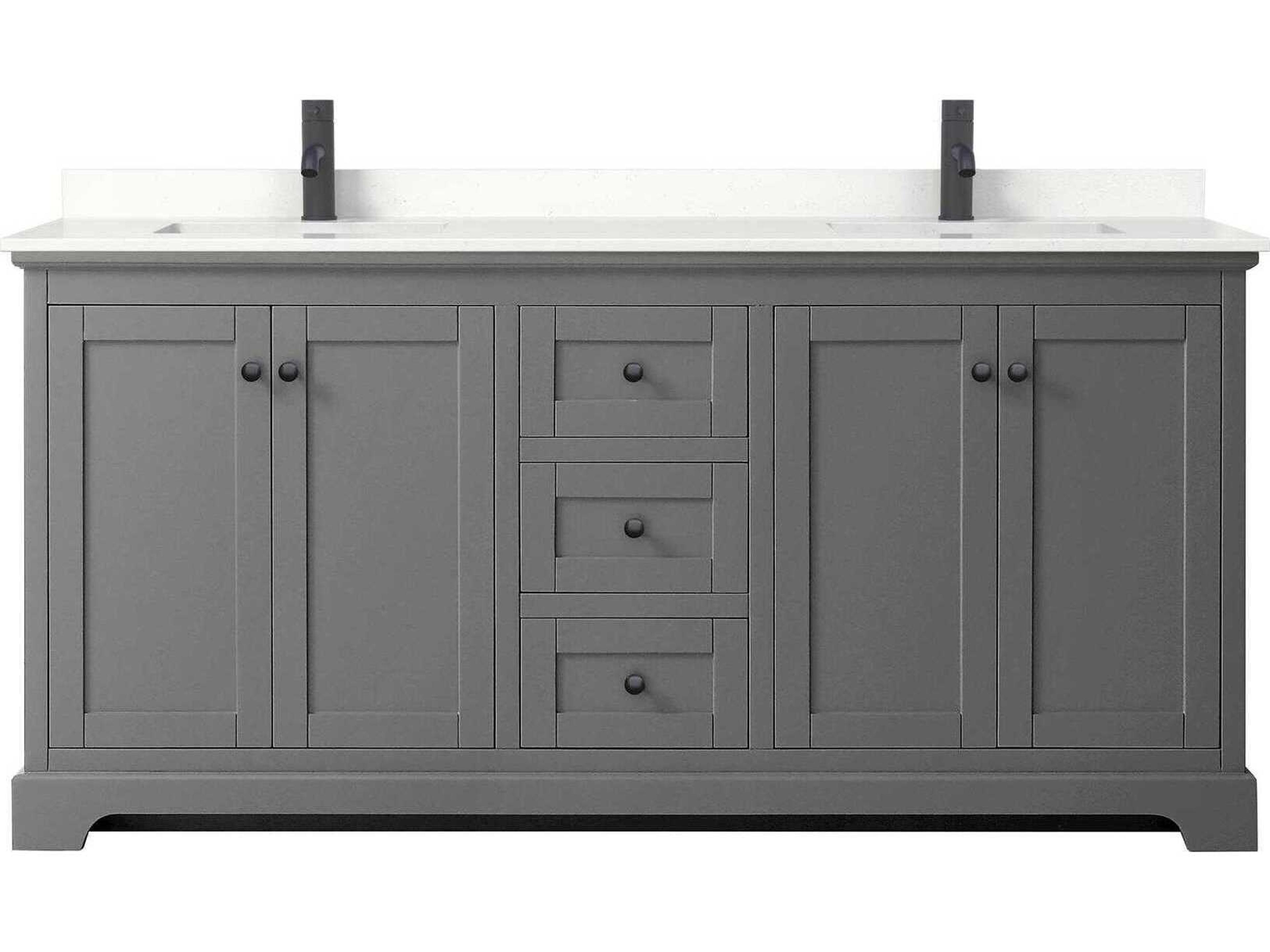 Wyndham Collection Avery 72" Dark Gray Vanity
