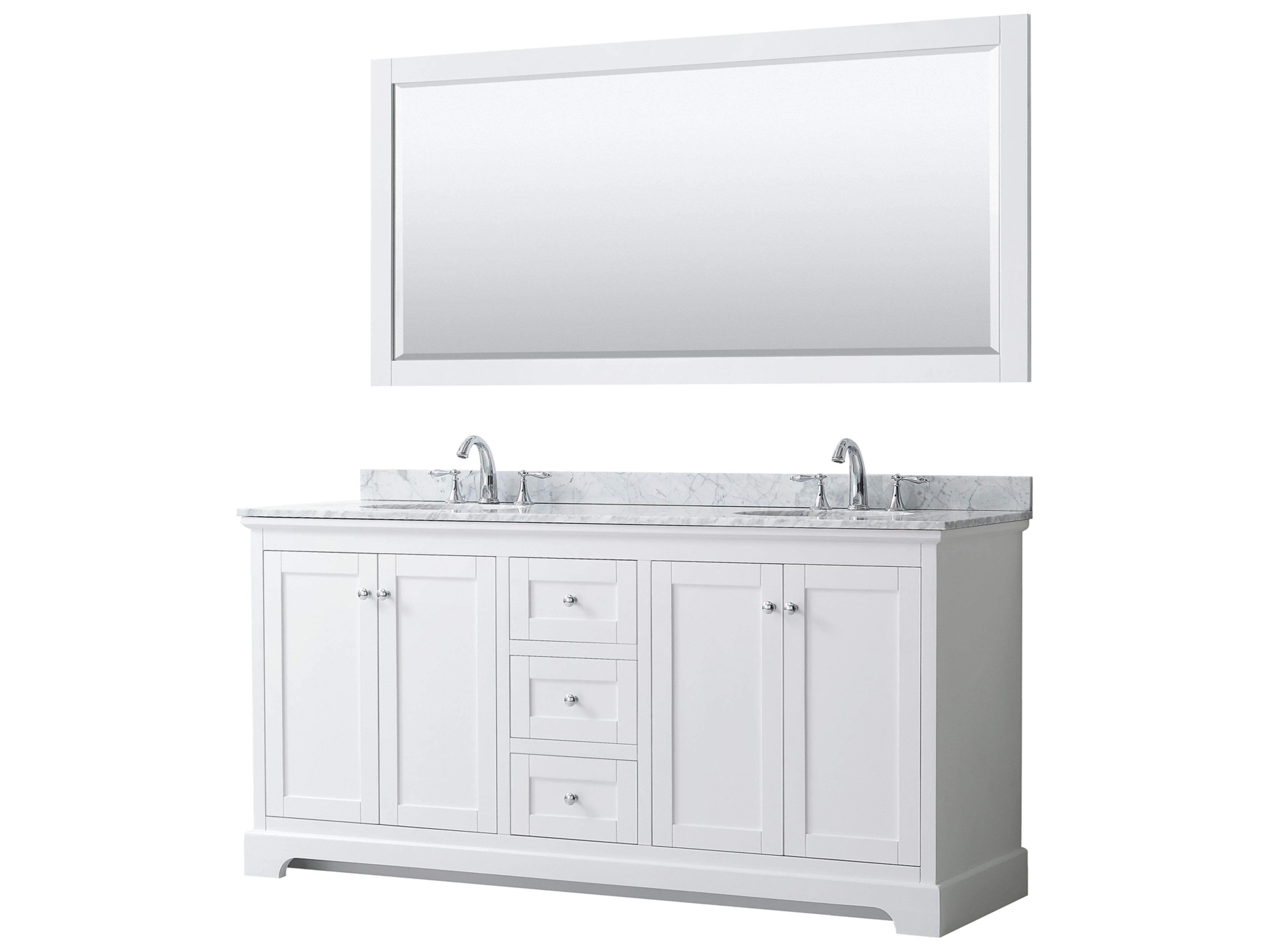 Avery 72" White Vanity with 70" Mirror
