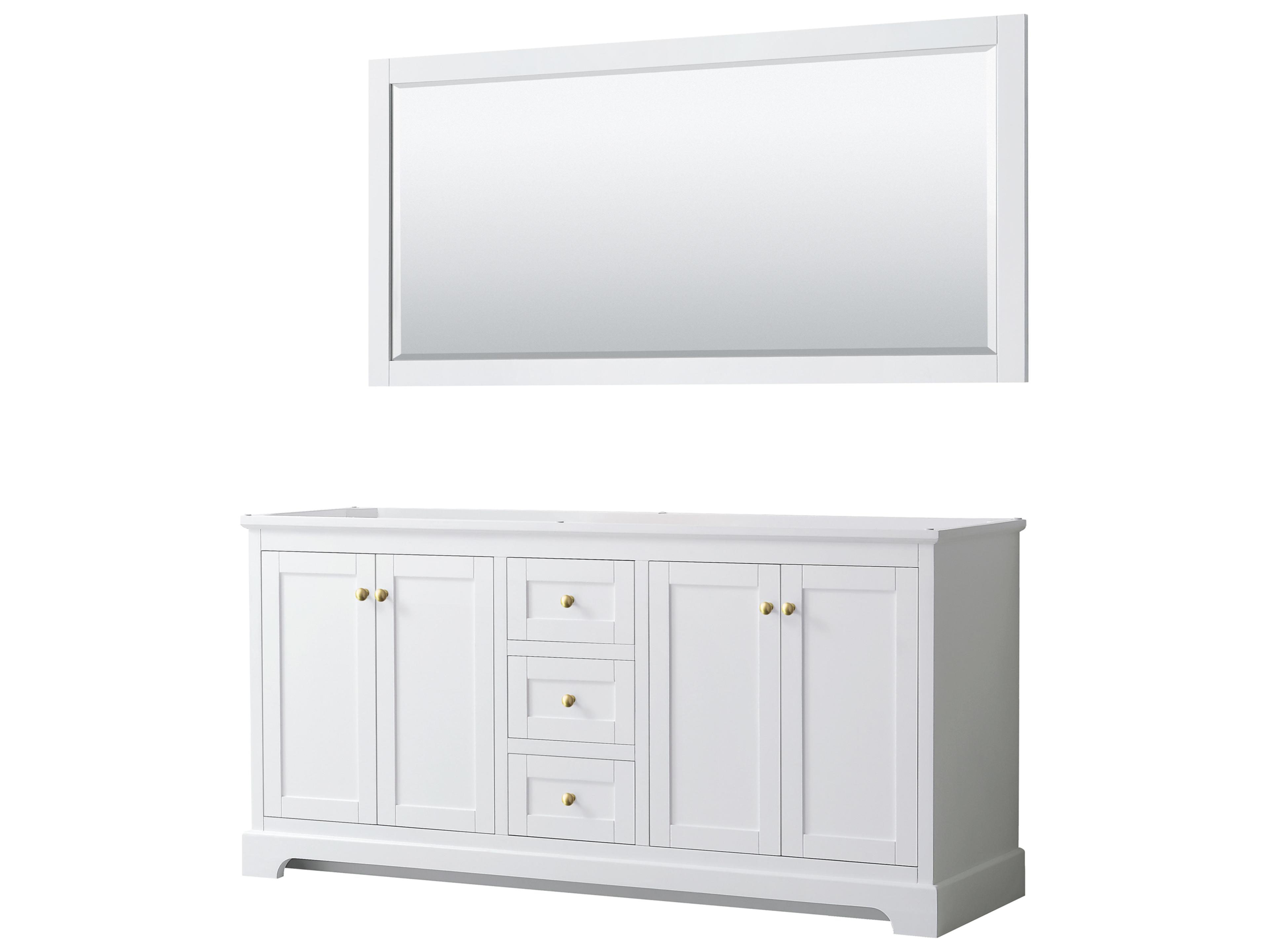 Wyndham Collection Avery 71" White Vanity with 70" Mirror