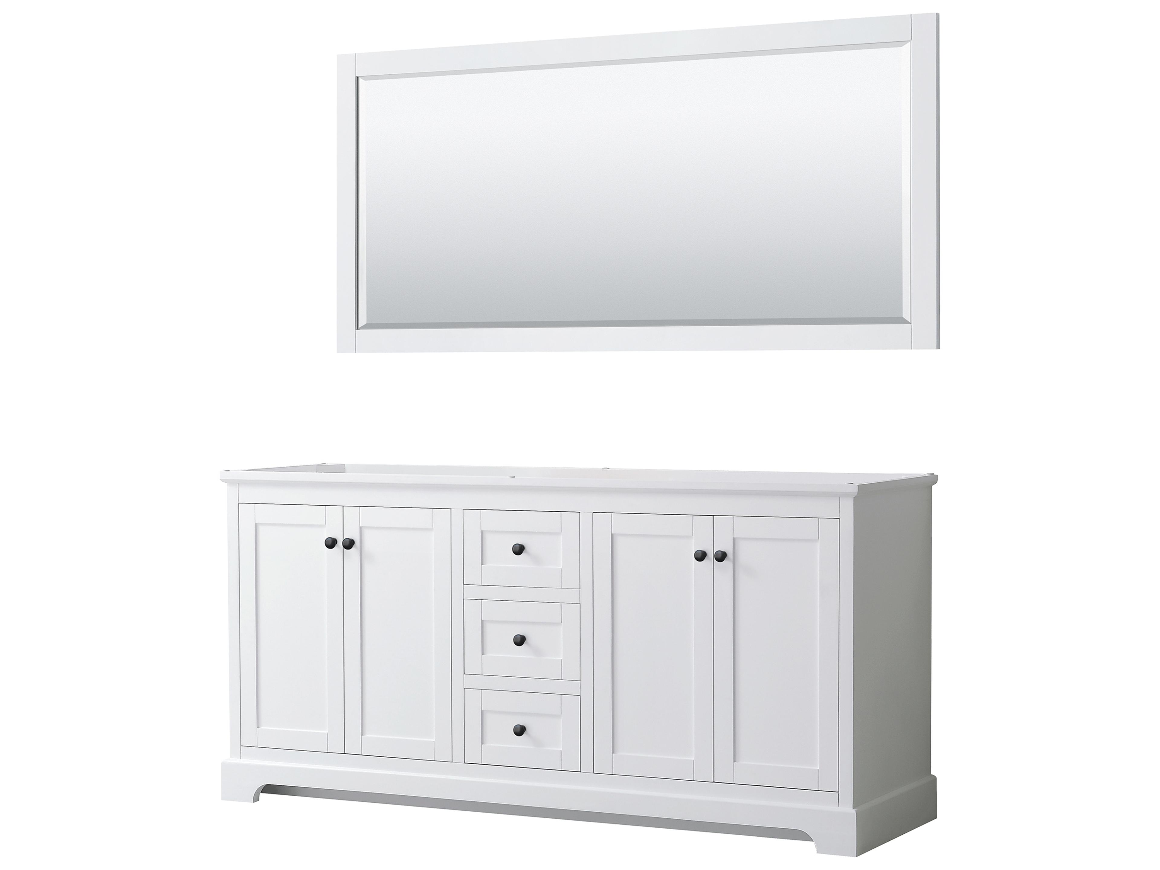 Wyndham Collection Avery 71" White Vanity with 70" Mirror