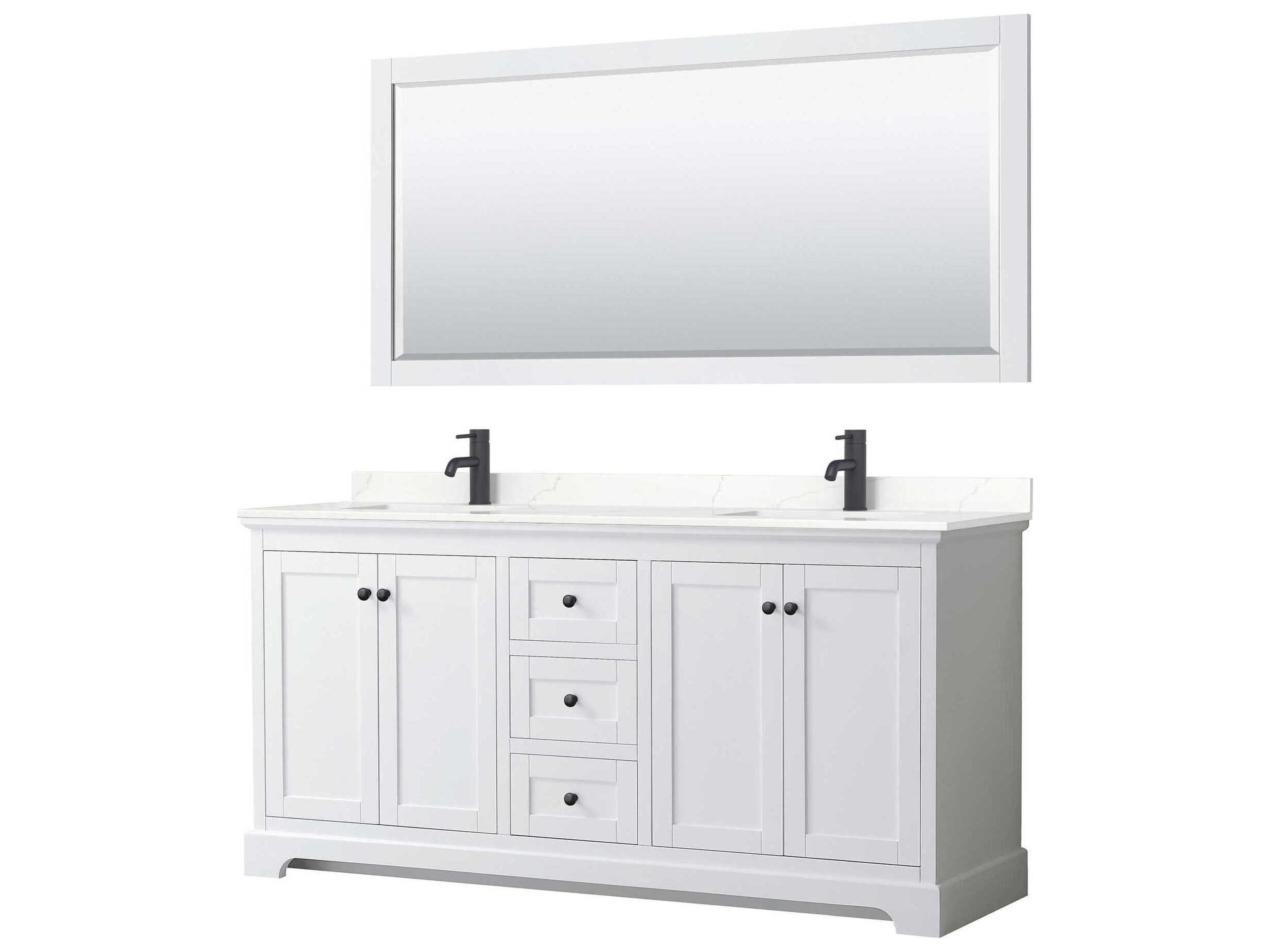 Avery 72" White Vanity with 70" Mirror
