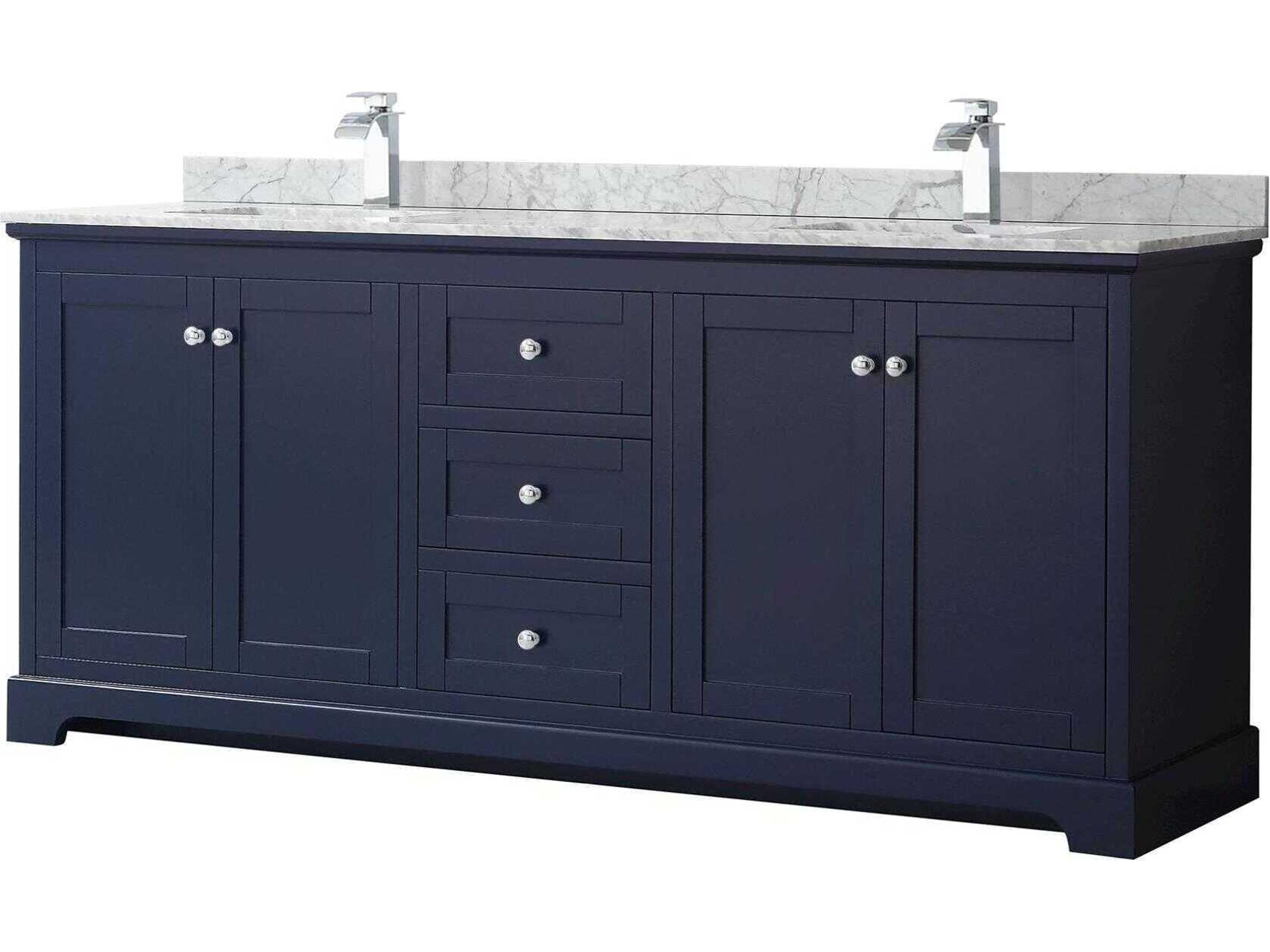 Wyndham Collection Avery 80" Dark Blue Vanity