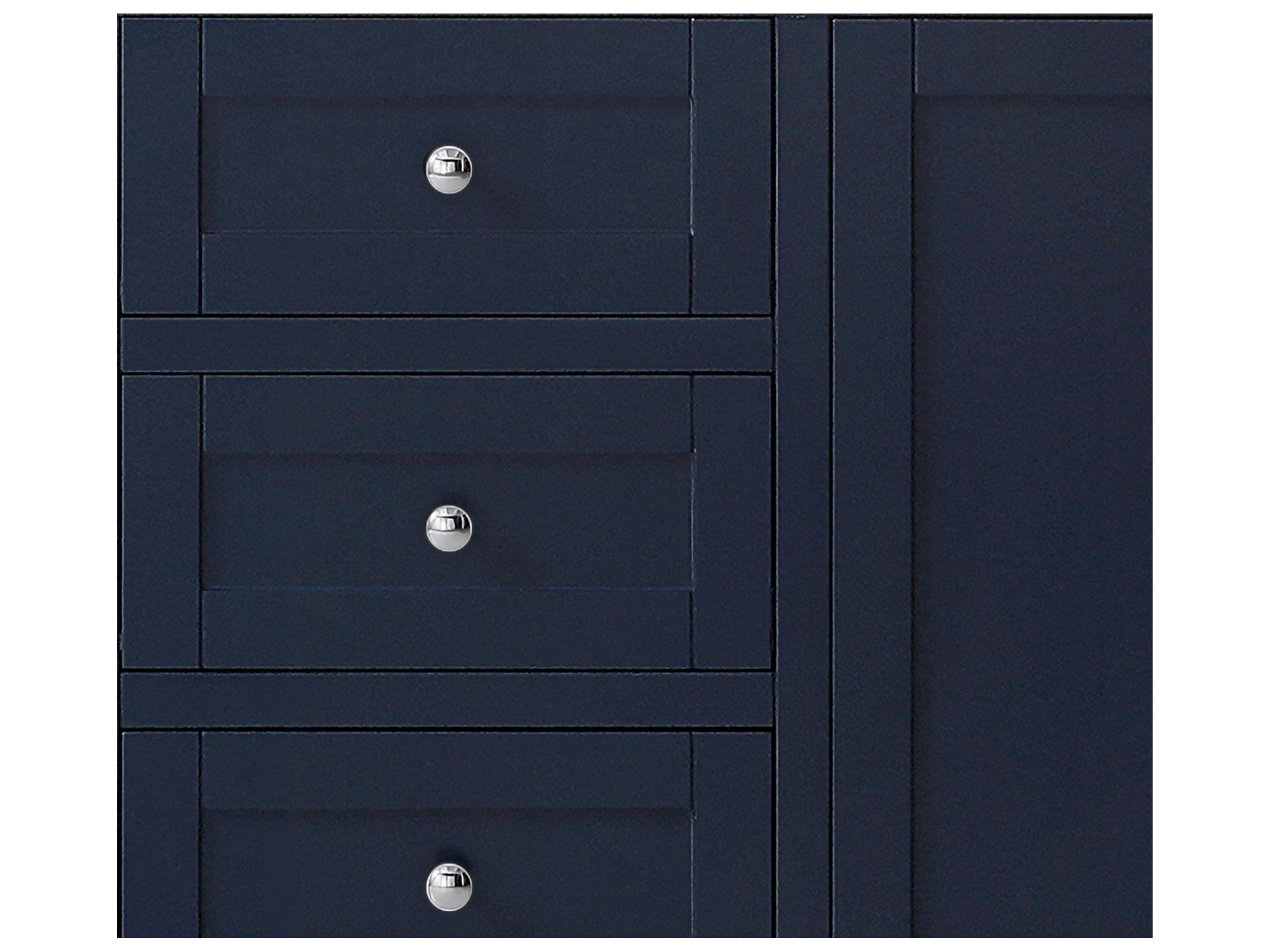 Wyndham Collection Avery 79" Dark Blue Vanity with 70" Mirror