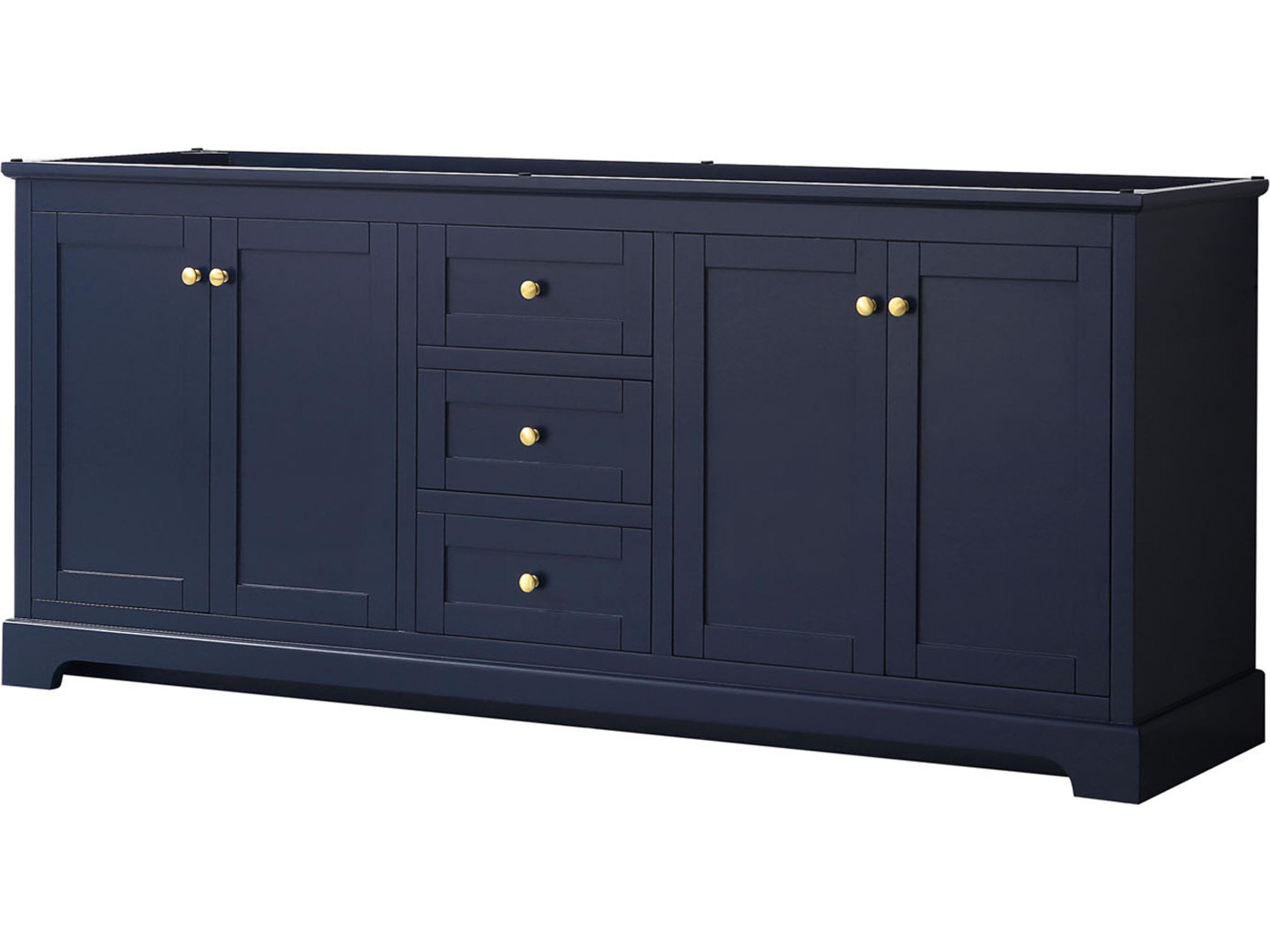 Wyndham Collection Avery 79" Dark Blue Vanity