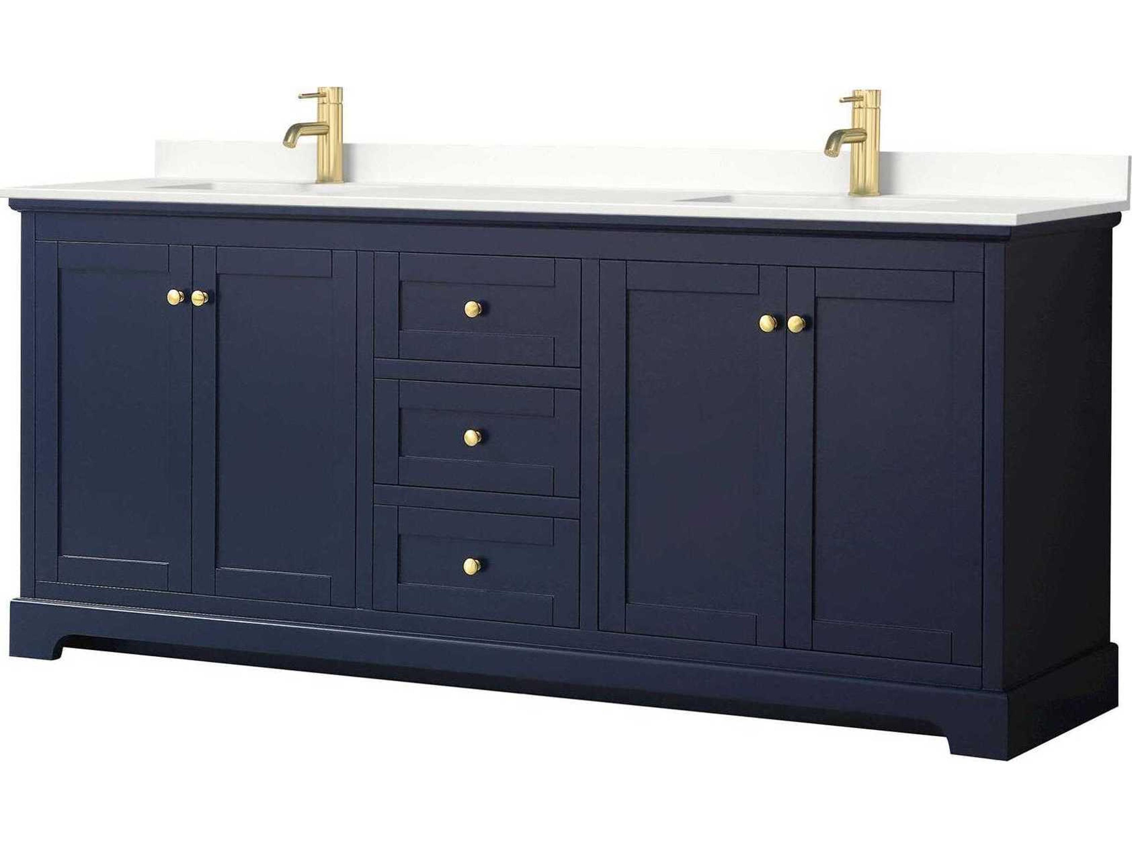 Wyndham Collection Avery 80" Dark Blue Vanity
