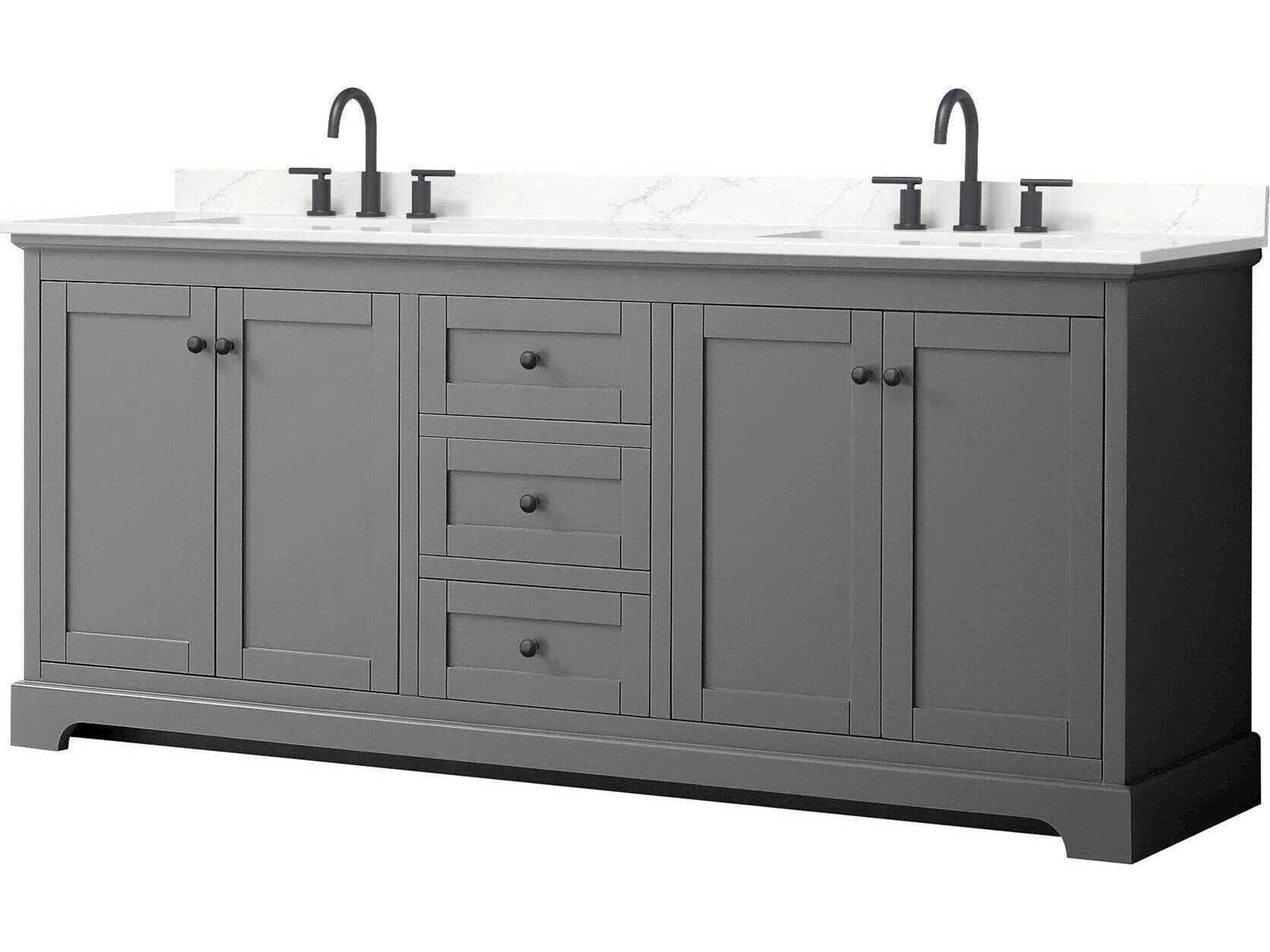Wyndham Collection Avery 80" Dark Gray Vanity