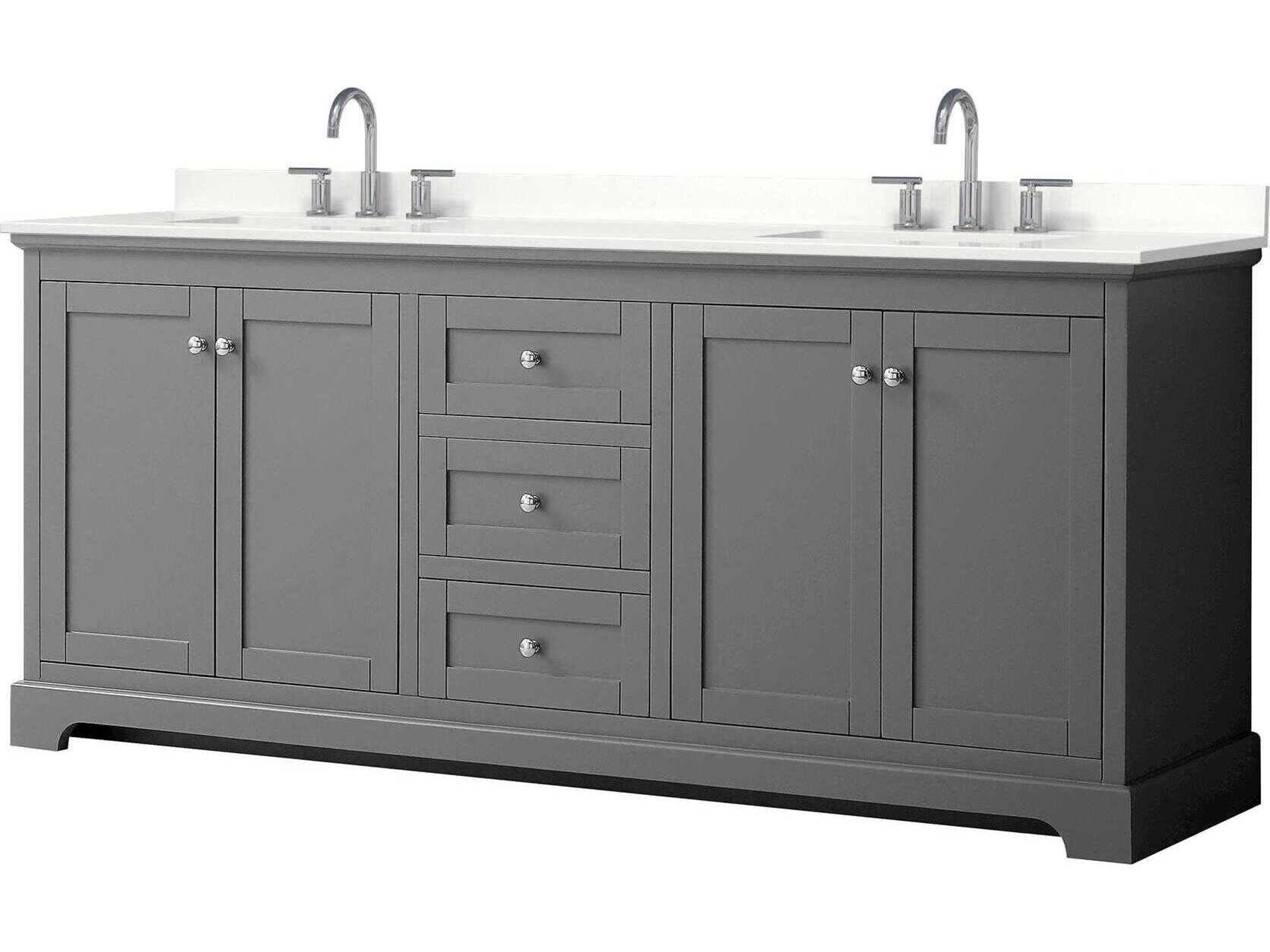 Wyndham Collection Avery 80" Dark Gray Vanity