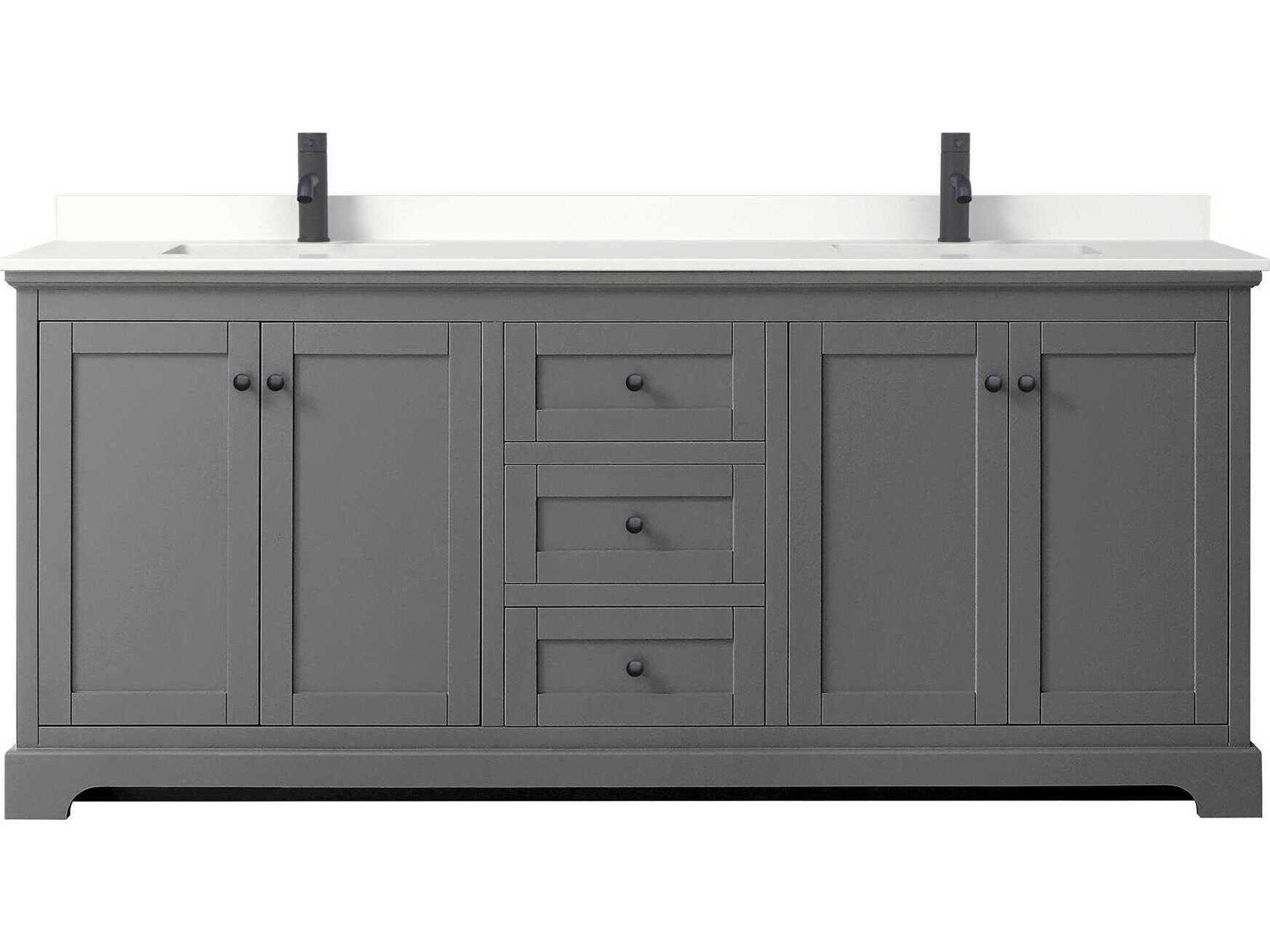 Wyndham Collection Avery 80" Dark Gray Vanity