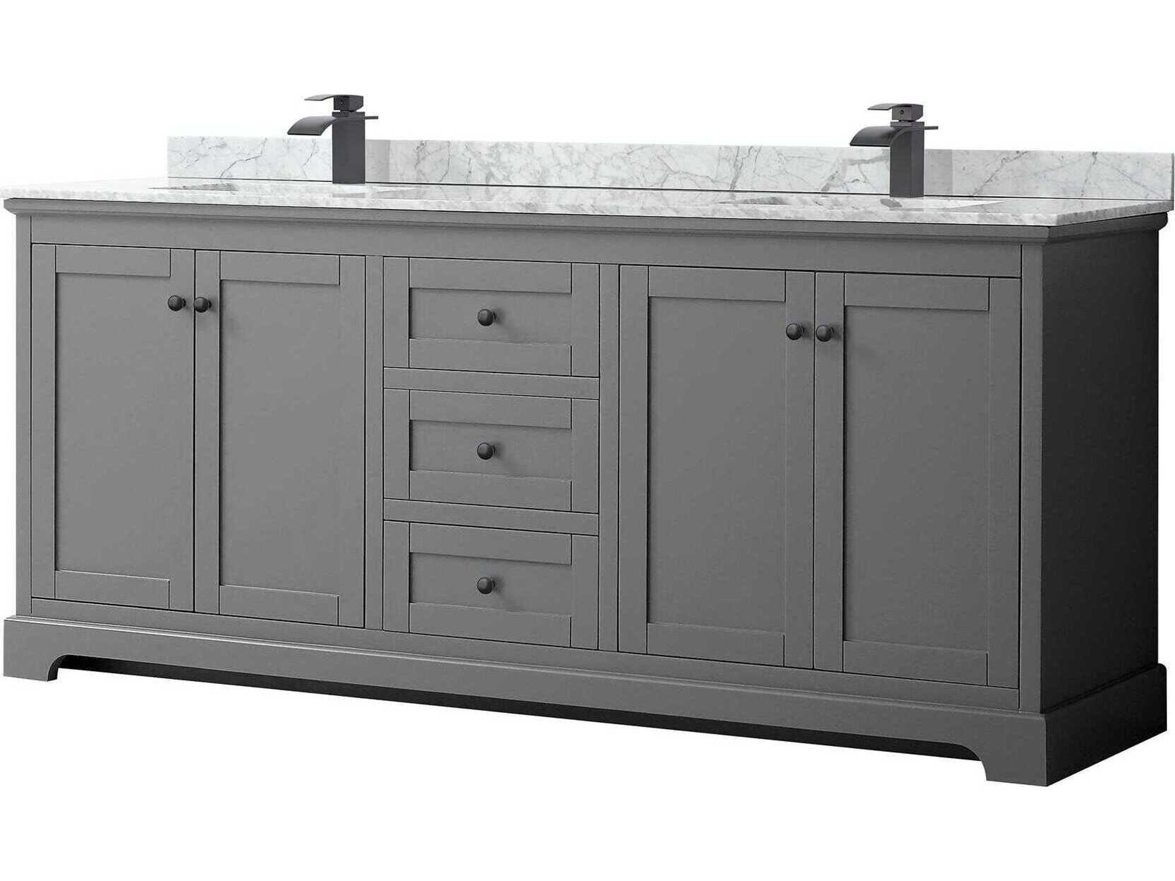 Wyndham Collection Avery 80" Dark Gray Vanity