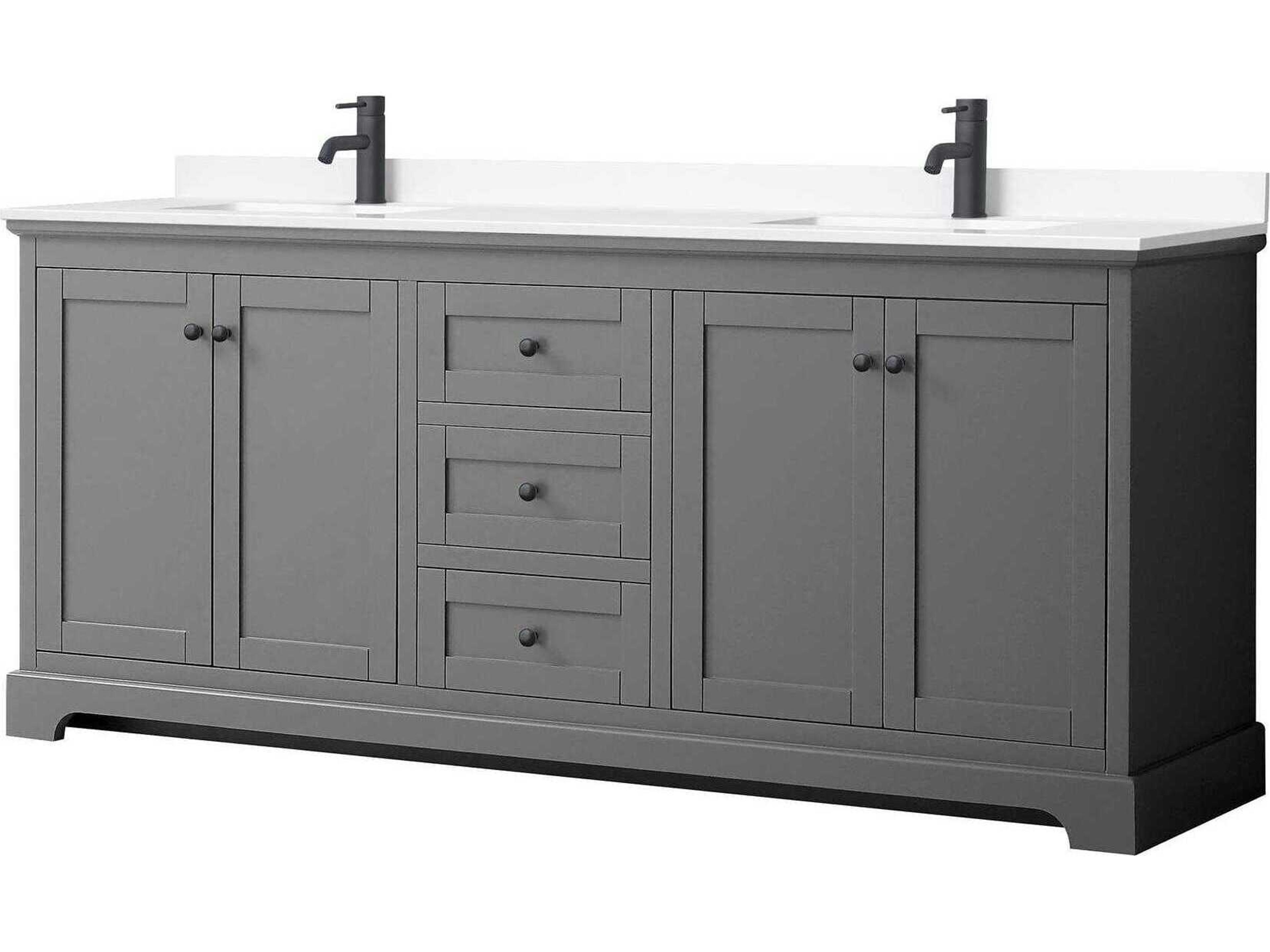 Wyndham Collection Avery 80" Dark Gray Vanity