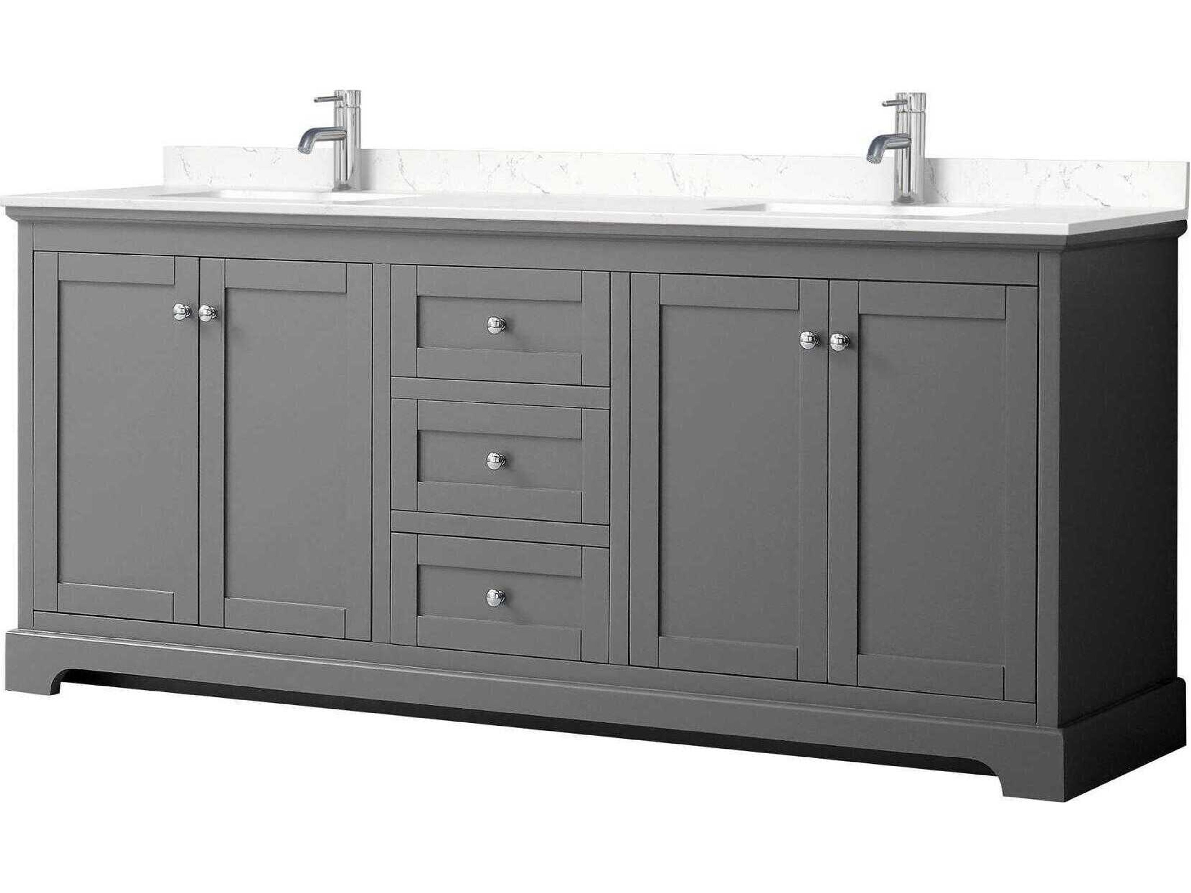 Wyndham Collection Avery 80" Dark Gray Vanity