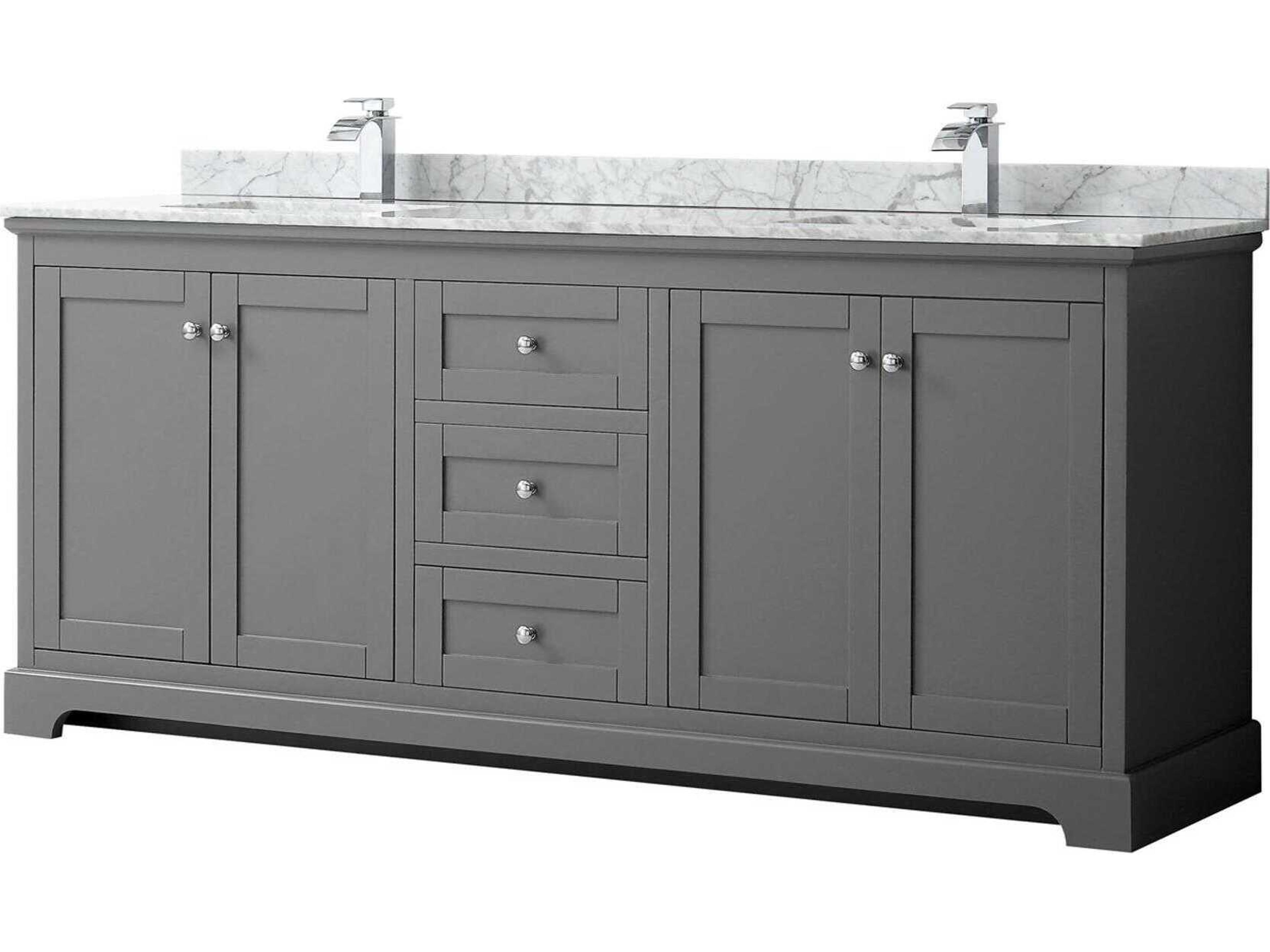 Wyndham Collection Avery 80" Dark Gray Vanity