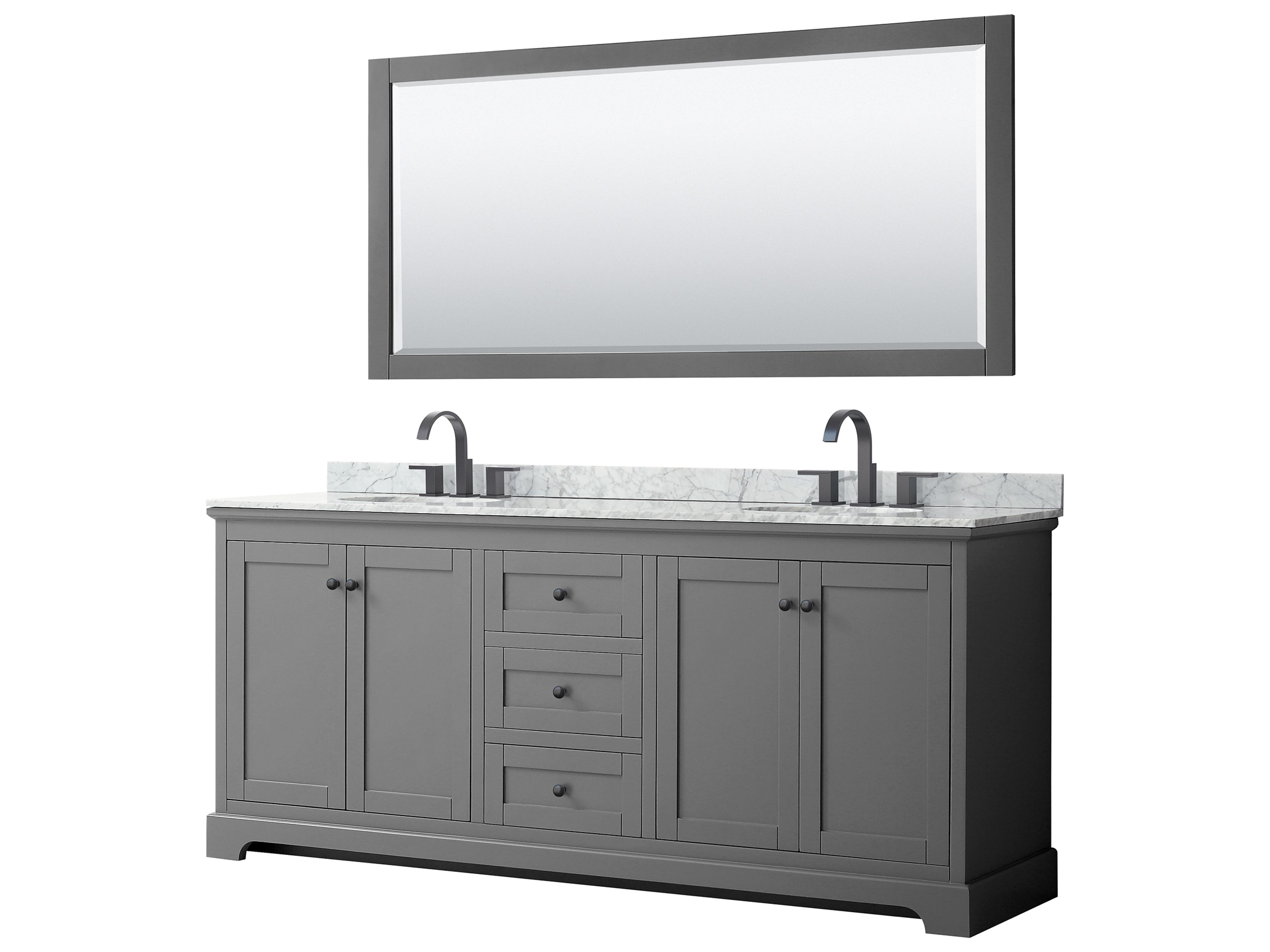Avery 80" Dark Gray Vanity with 70" Mirror