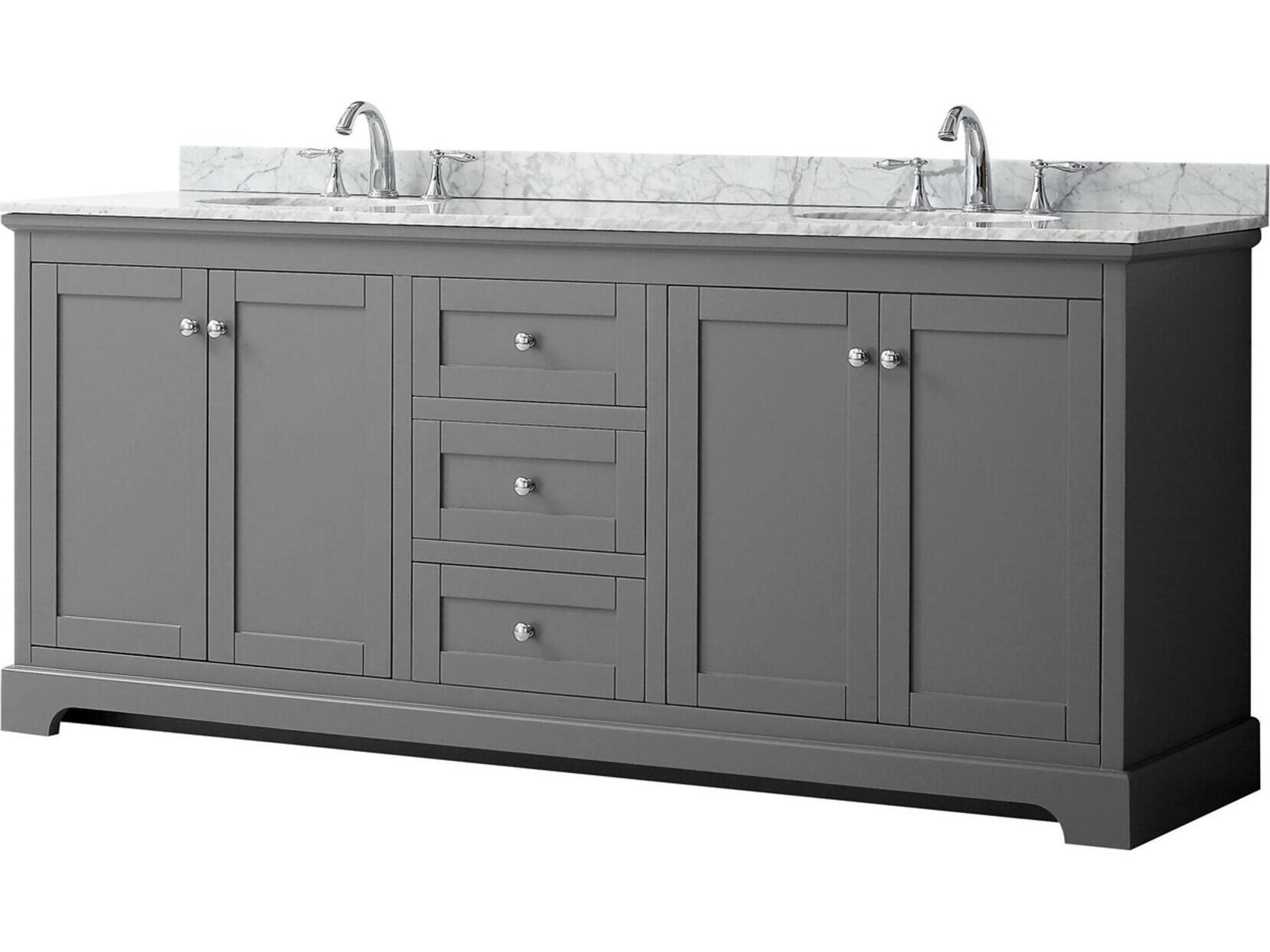 Wyndham Collection Avery 80" Dark Gray Vanity